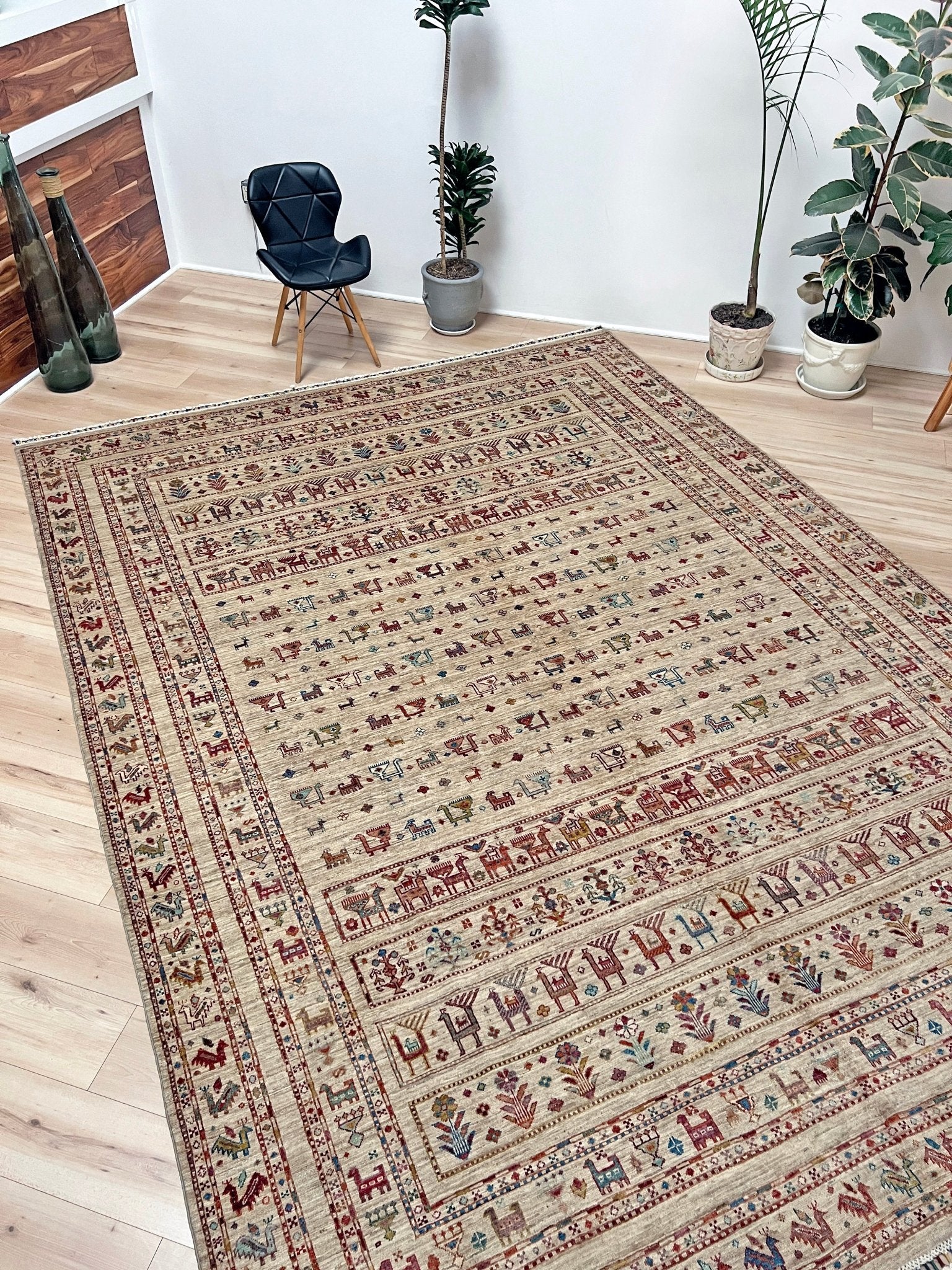 Khorjin Minimalistic Tribal Handmade Wool Orienta Rug shop San Francisco Bay Area. Buy Handmade Wool Large rug online