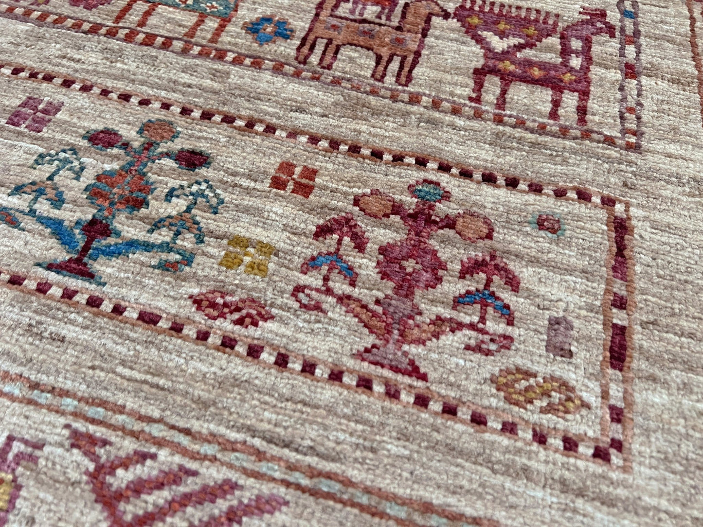 Khorjin Minimalistic Tribal Handmade Wool Orienta Rug shop San Francisco Bay Area. Buy Handmade Wool Large rug online
