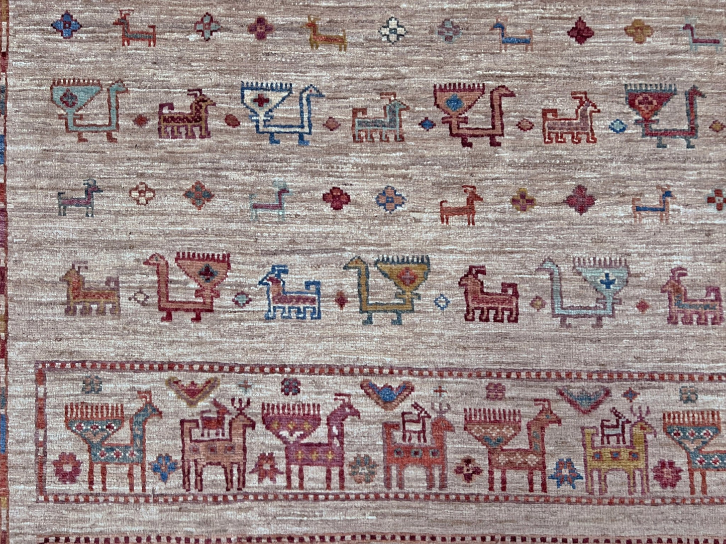 Khorjin Minimalistic Tribal Handmade Wool Orienta Rug shop San Francisco Bay Area. Buy Handmade Wool Large rug online