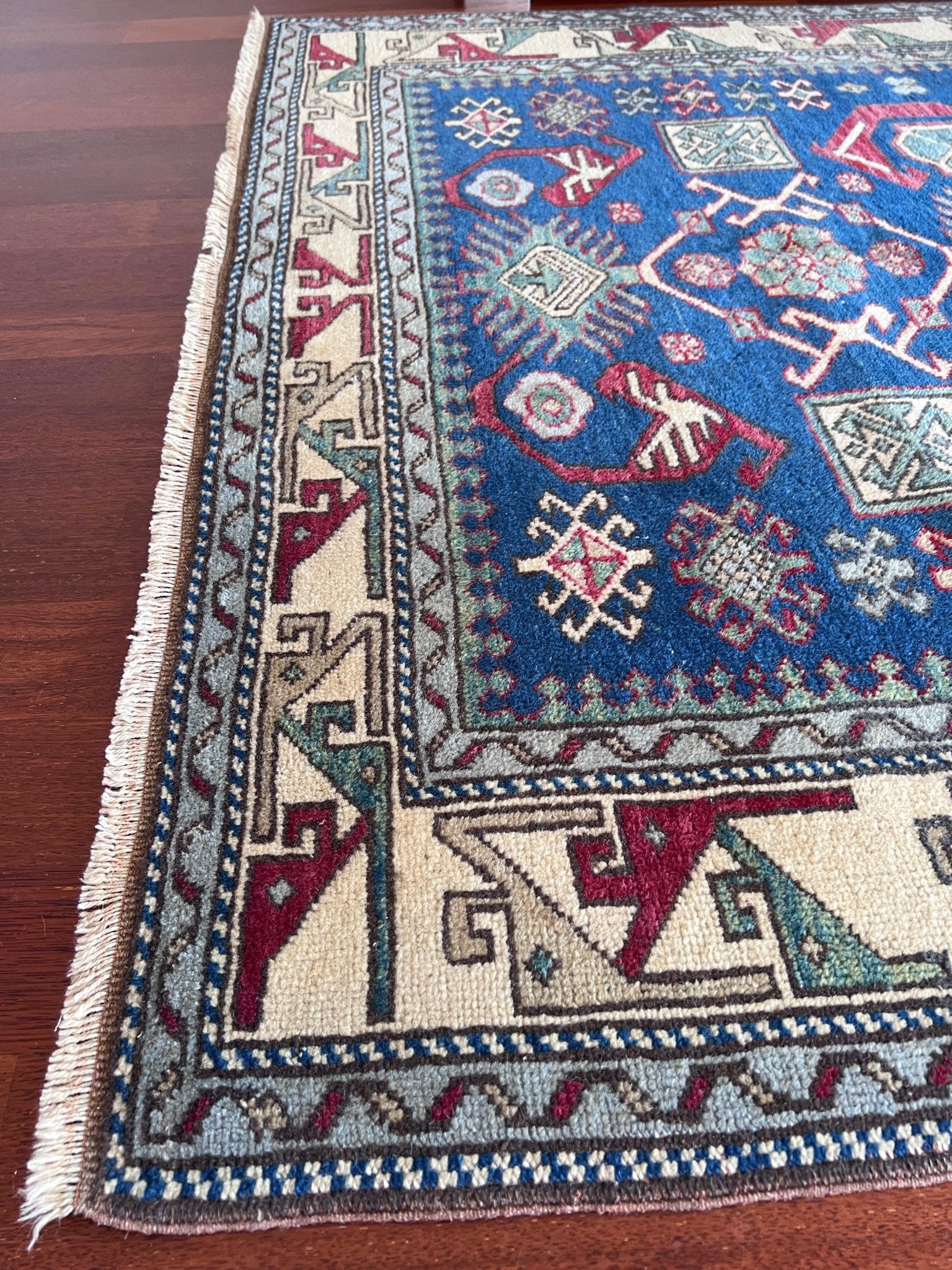 kars blue vintage turkish rug san francisco bay area oriental rug shop palo alto berkeley blue turkish rug shopping