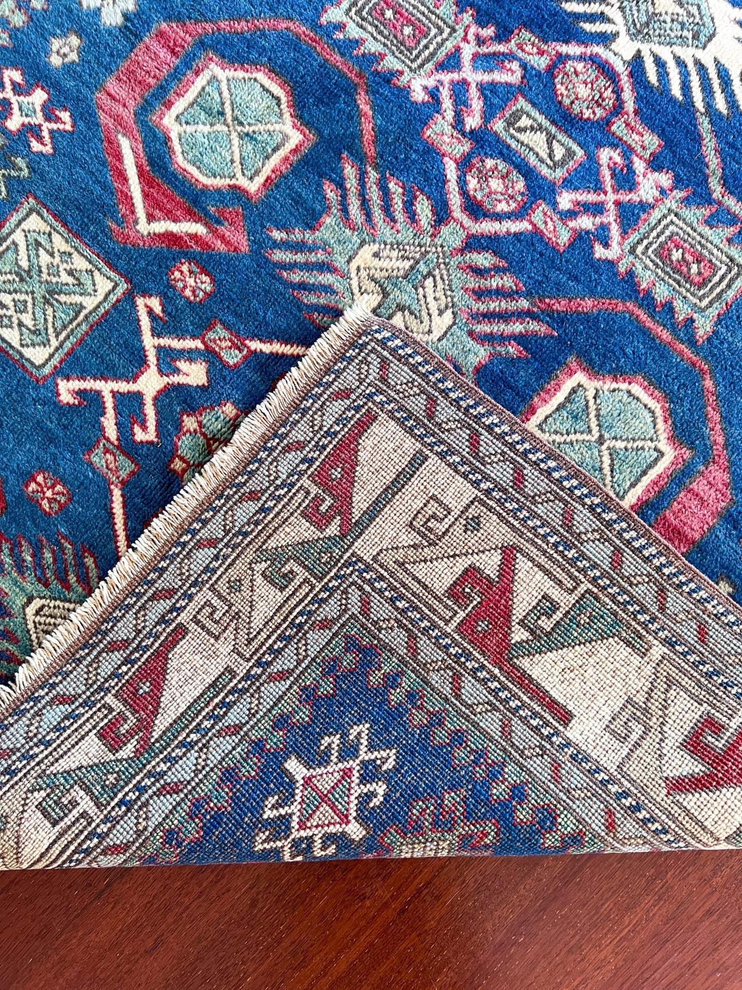 kars blue vintage turkish rug san francisco bay area oriental rug shop palo alto berkeley blue turkish rug shopping