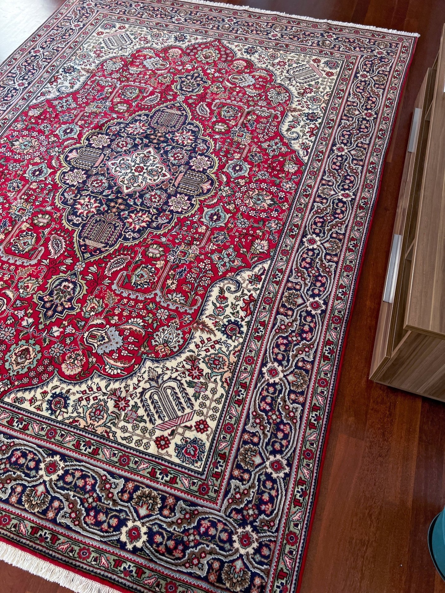 Tebriz large handmade wool persian area rug. Oriental rug shop san francisco bay area.