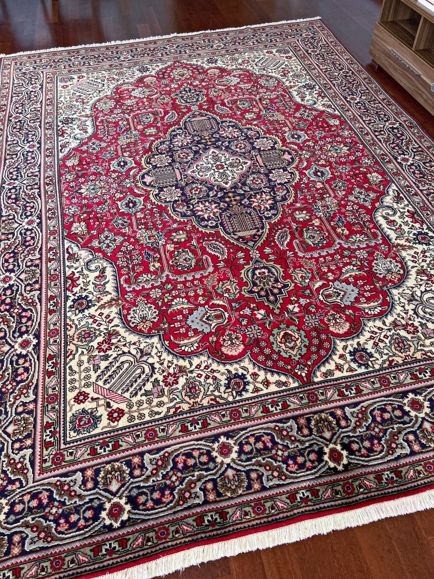 Tebriz large handmade wool persian area rug. Oriental rug shop san francisco bay area.