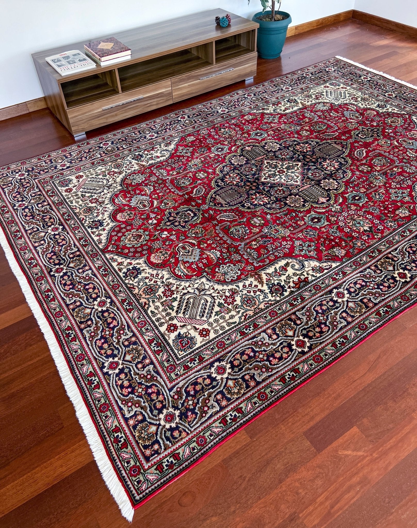 Tebriz large handmade wool persian area rug. Oriental rug shop san francisco bay area.