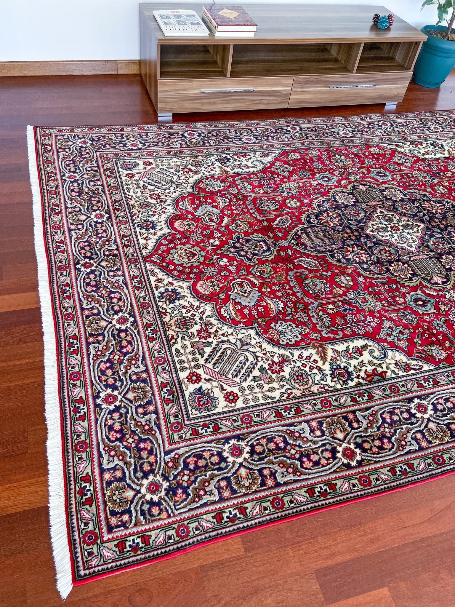 Tebriz large handmade wool persian area rug. Oriental rug shop san francisco bay area.