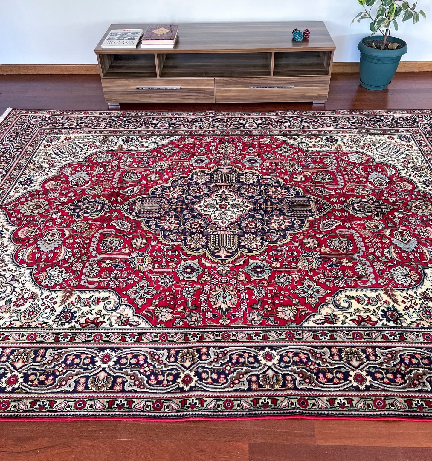 Tebriz large handmade wool persian area rug. Oriental rug shop san francisco bay area.