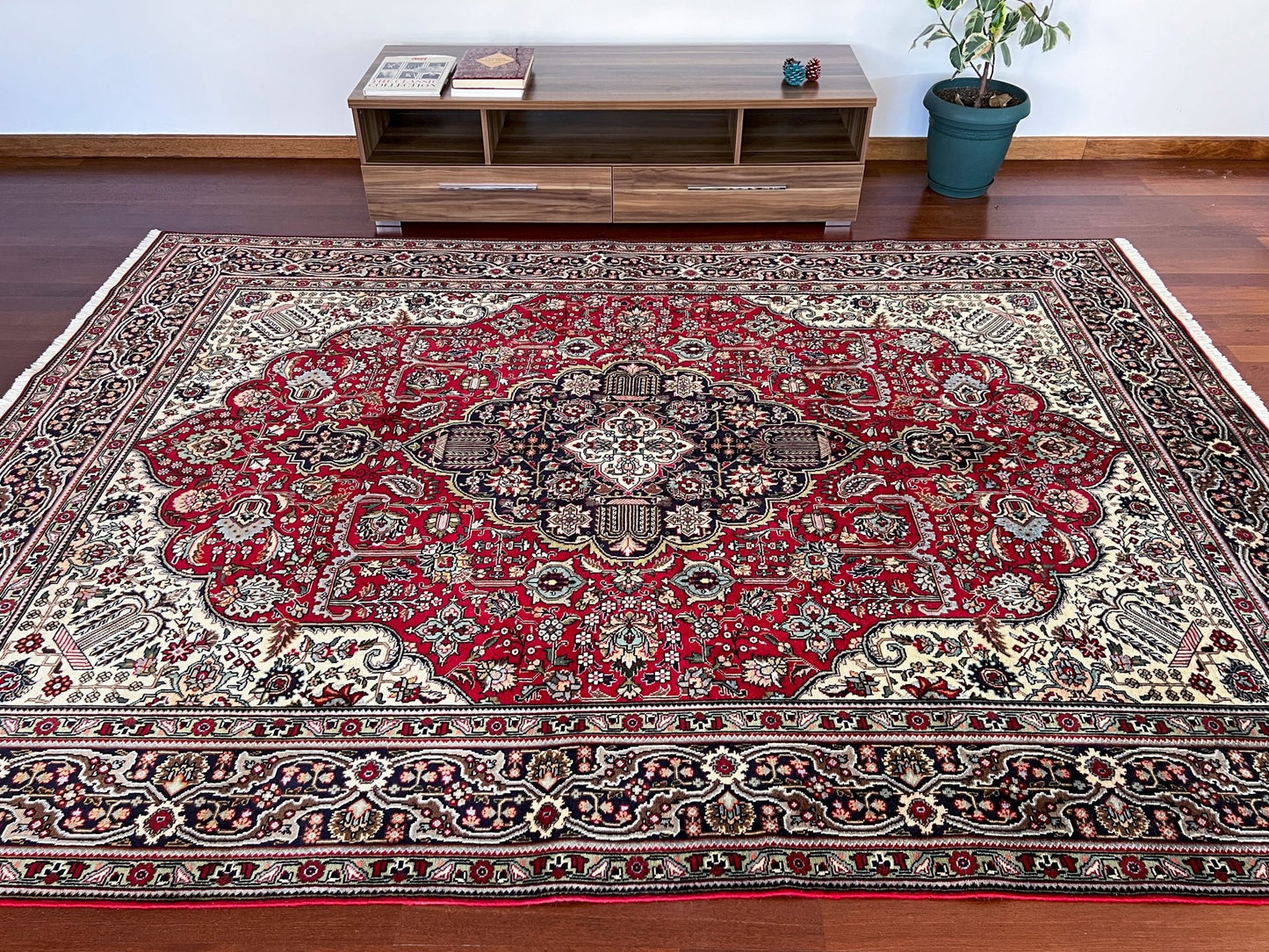 Tebriz large handmade wool persian area rug. Oriental rug shop san francisco bay area.