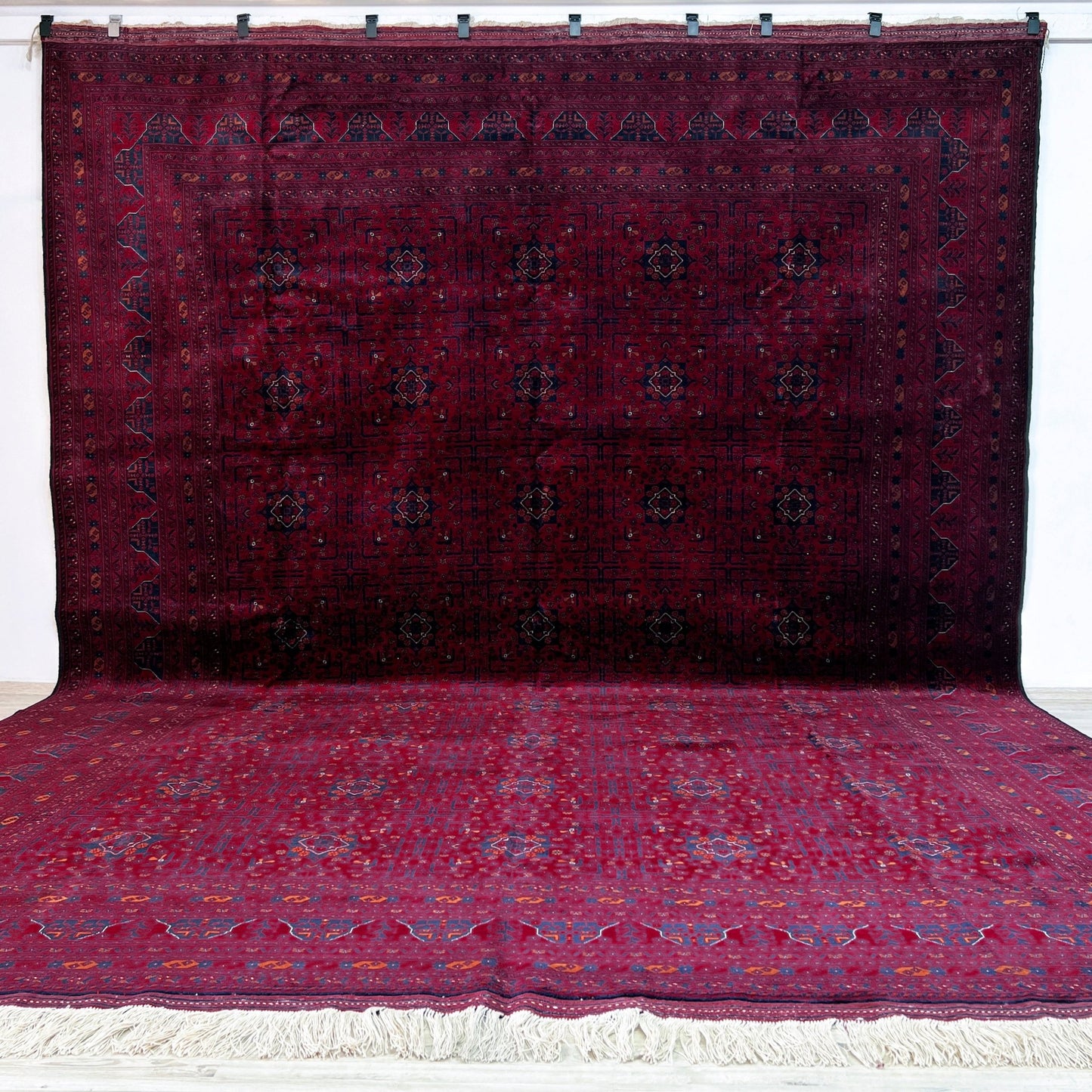 Large turkmen bilicik rug burgundy red navy blue oriental rug shop palo alto berkeley rug shopping san francisco bay area buy