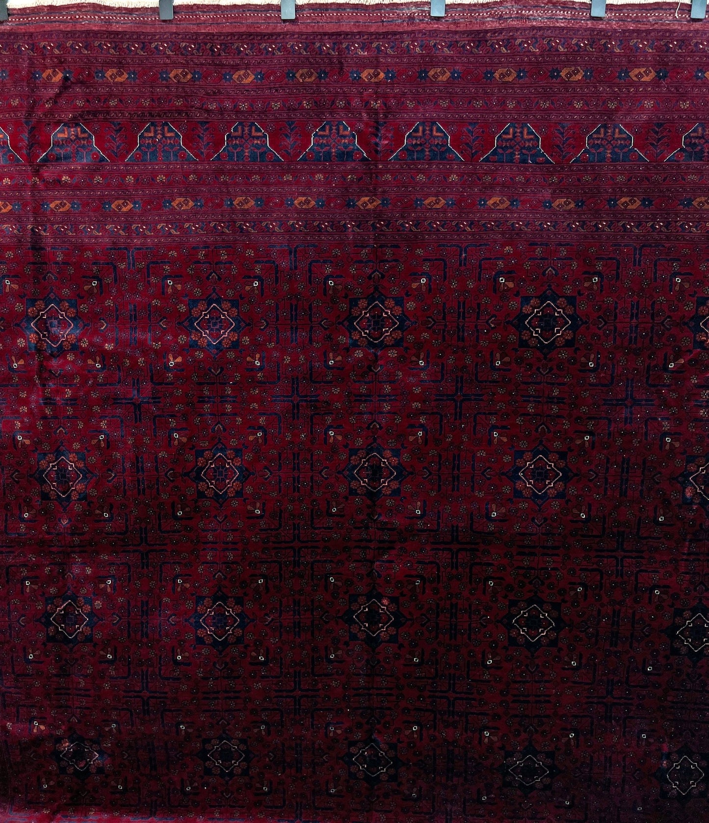 Large turkmen bilicik rug burgundy red navy blue oriental rug shop palo alto berkeley rug shopping san francisco bay area buy