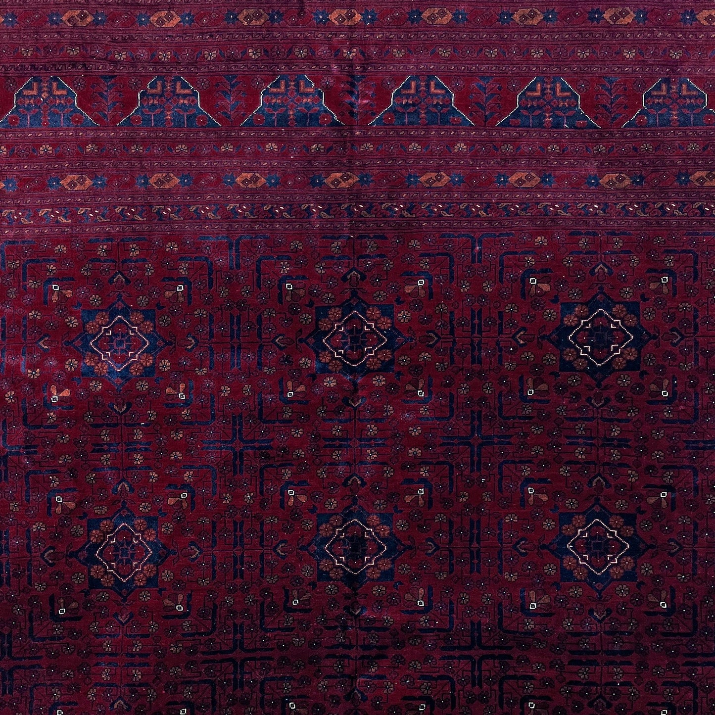 Large turkmen bilicik rug burgundy red navy blue oriental rug shop palo alto berkeley rug shopping san francisco bay area buy