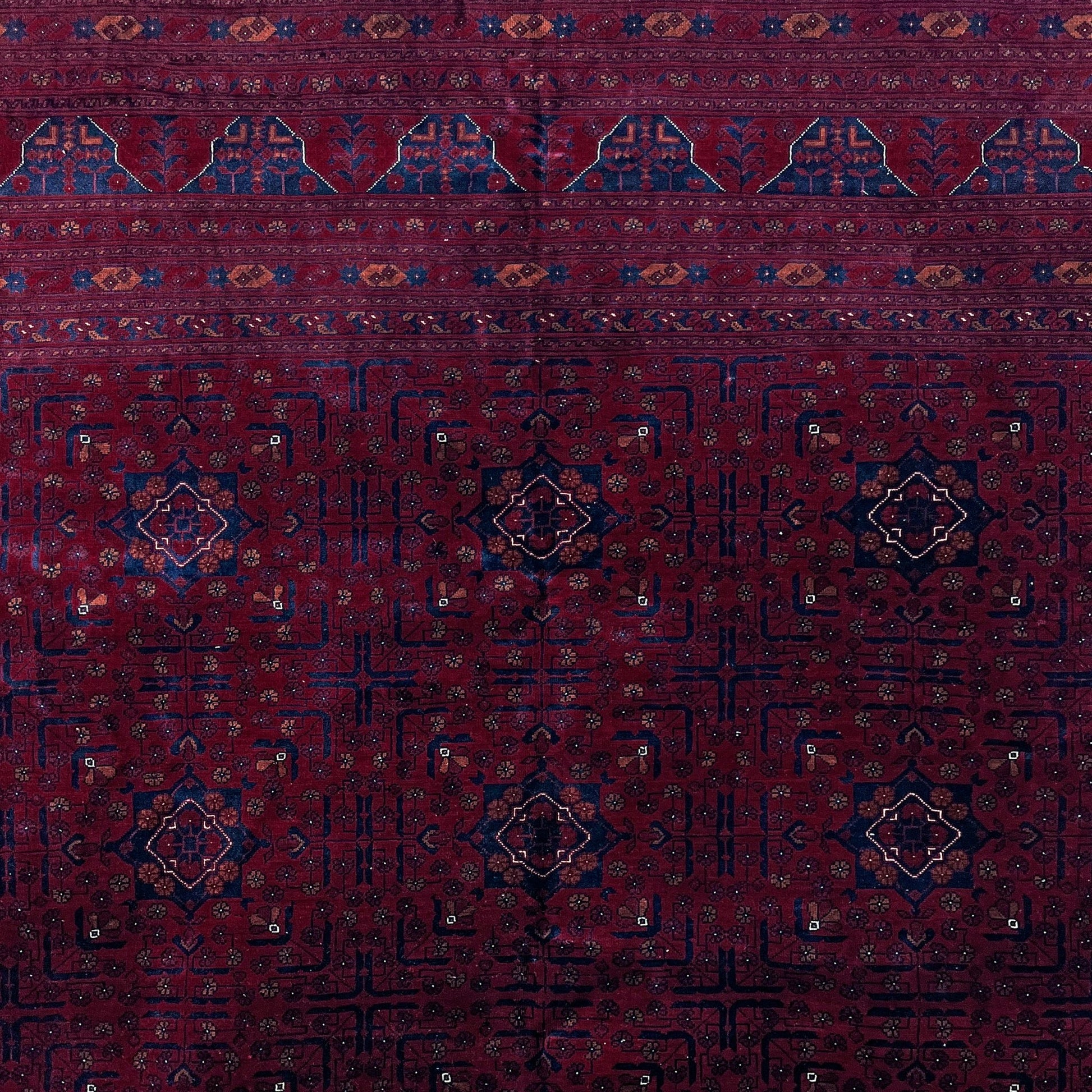 Large turkmen bilicik rug burgundy red navy blue oriental rug shop palo alto berkeley rug shopping san francisco bay area buy