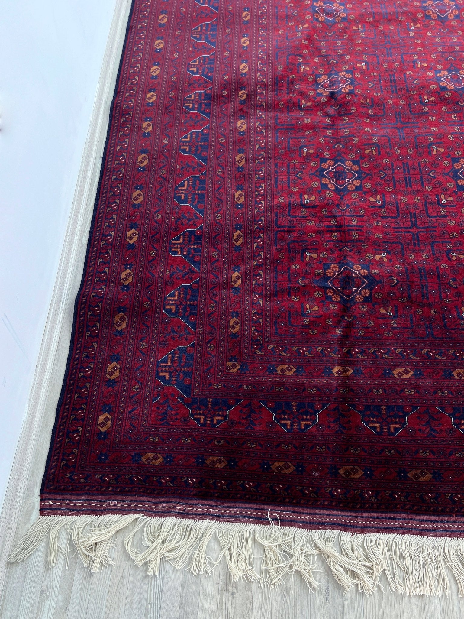 Large turkmen bilicik rug burgundy red navy blue oriental rug shop palo alto berkeley rug shopping san francisco bay area buy