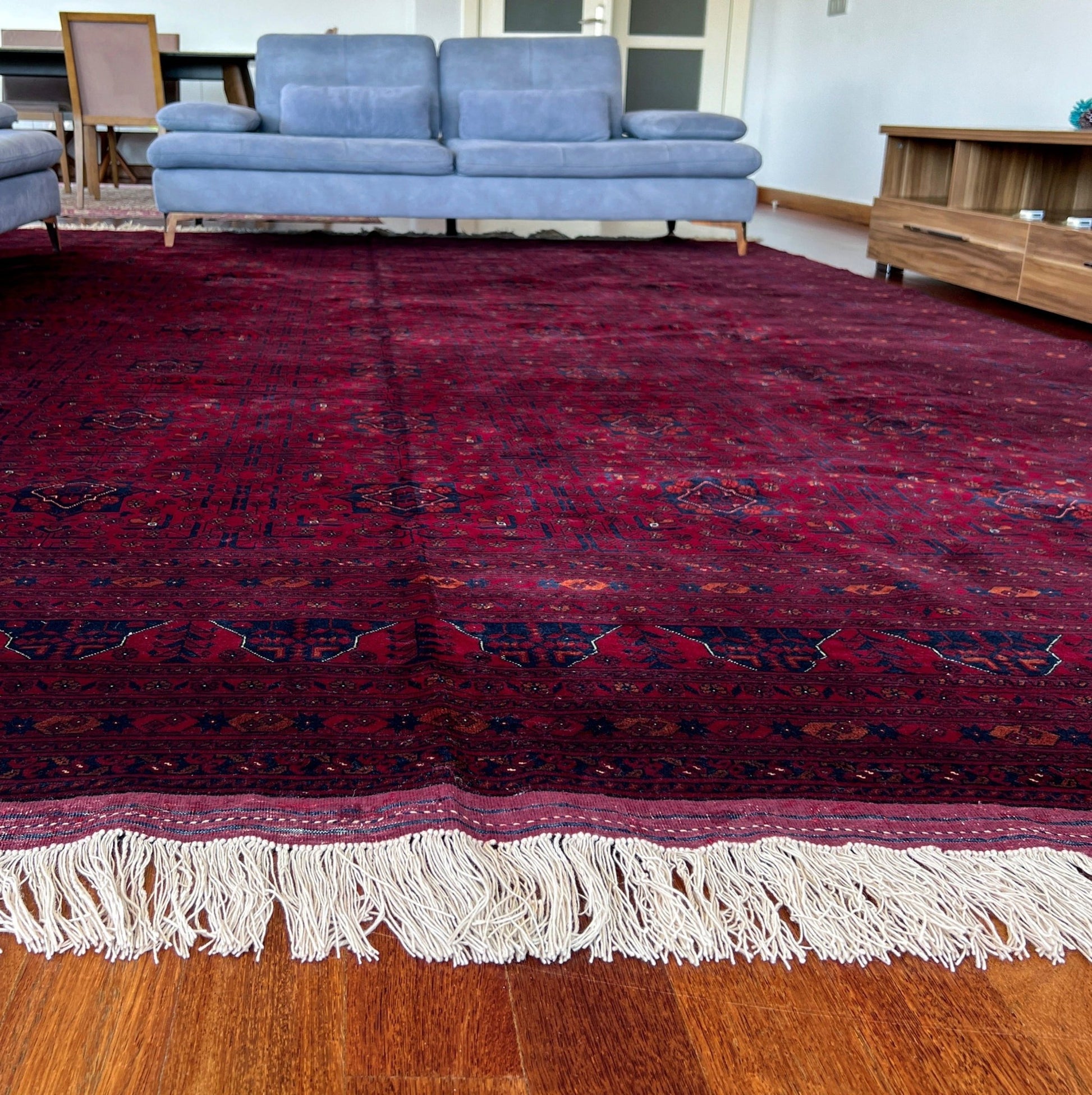 Large turkmen bilicik rug burgundy red navy blue oriental rug shop palo alto berkeley rug shopping san francisco bay area buy