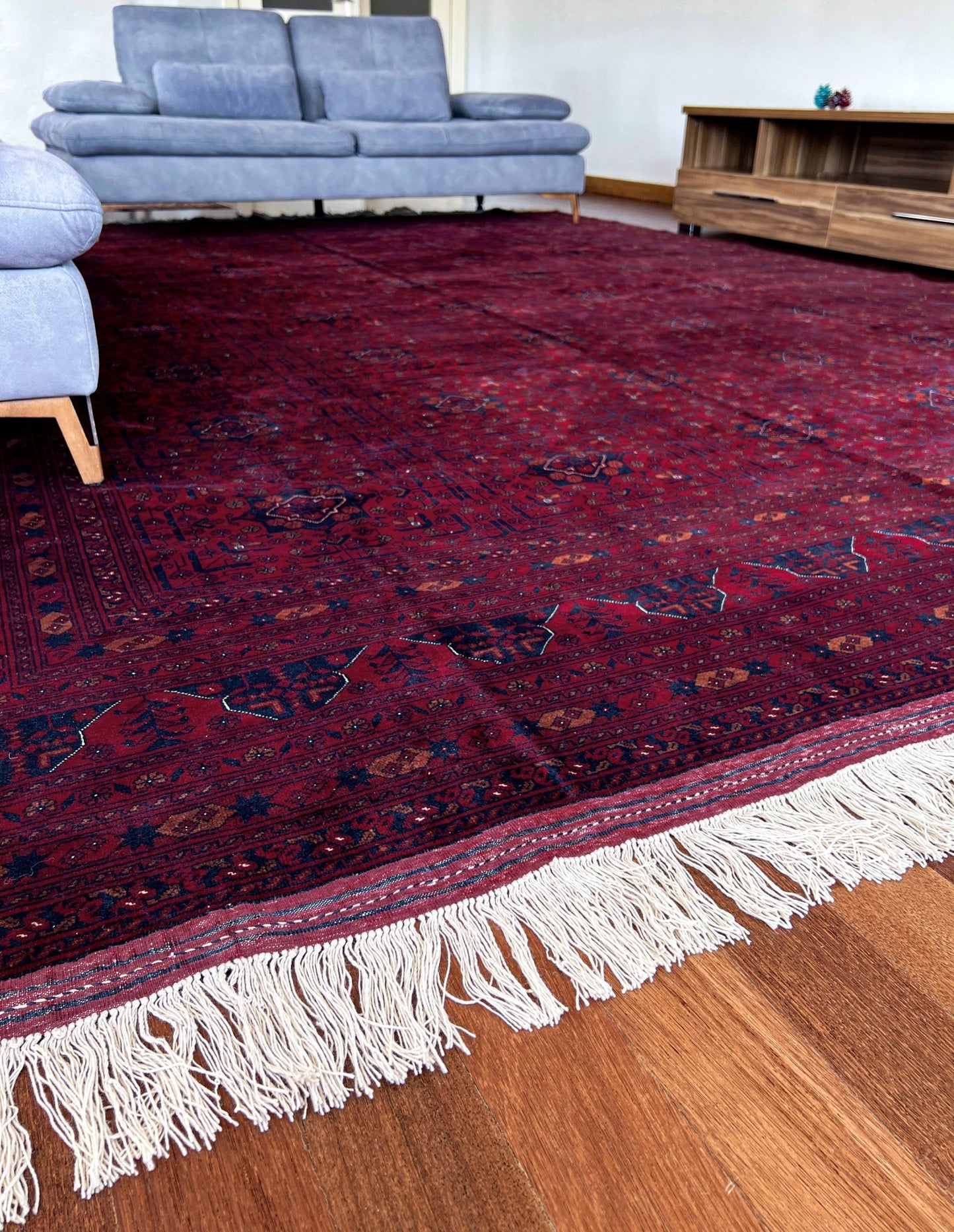 Large turkmen bilicik rug burgundy red navy blue oriental rug shop palo alto berkeley rug shopping san francisco bay area buy