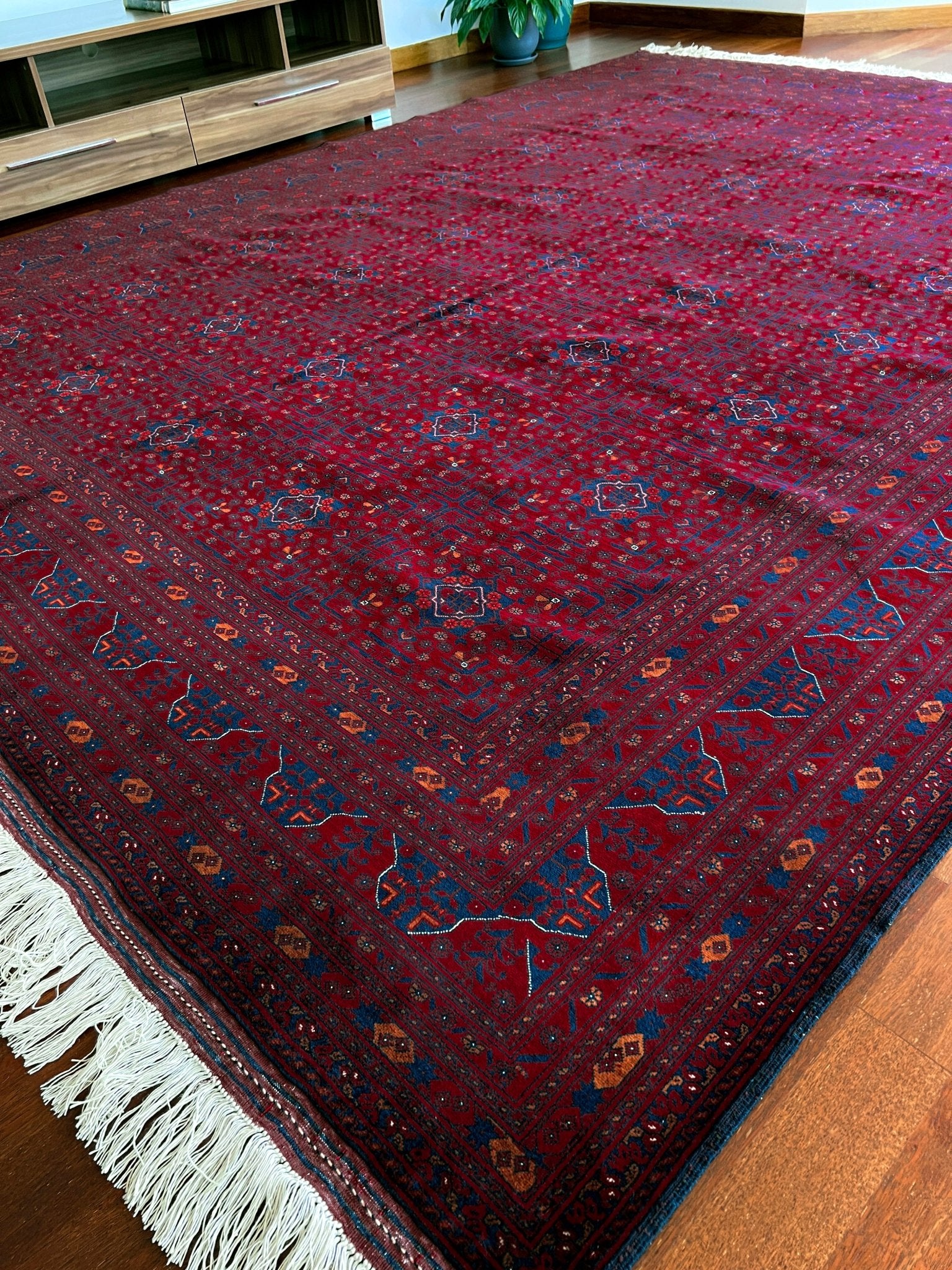 Large turkmen bilicik rug burgundy red navy blue oriental rug shop palo alto berkeley rug shopping san francisco bay area buy