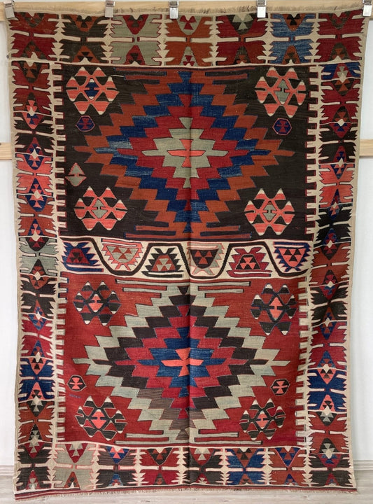 antiqua vintage anatolian kilim rug for living dining room kitchen entryway