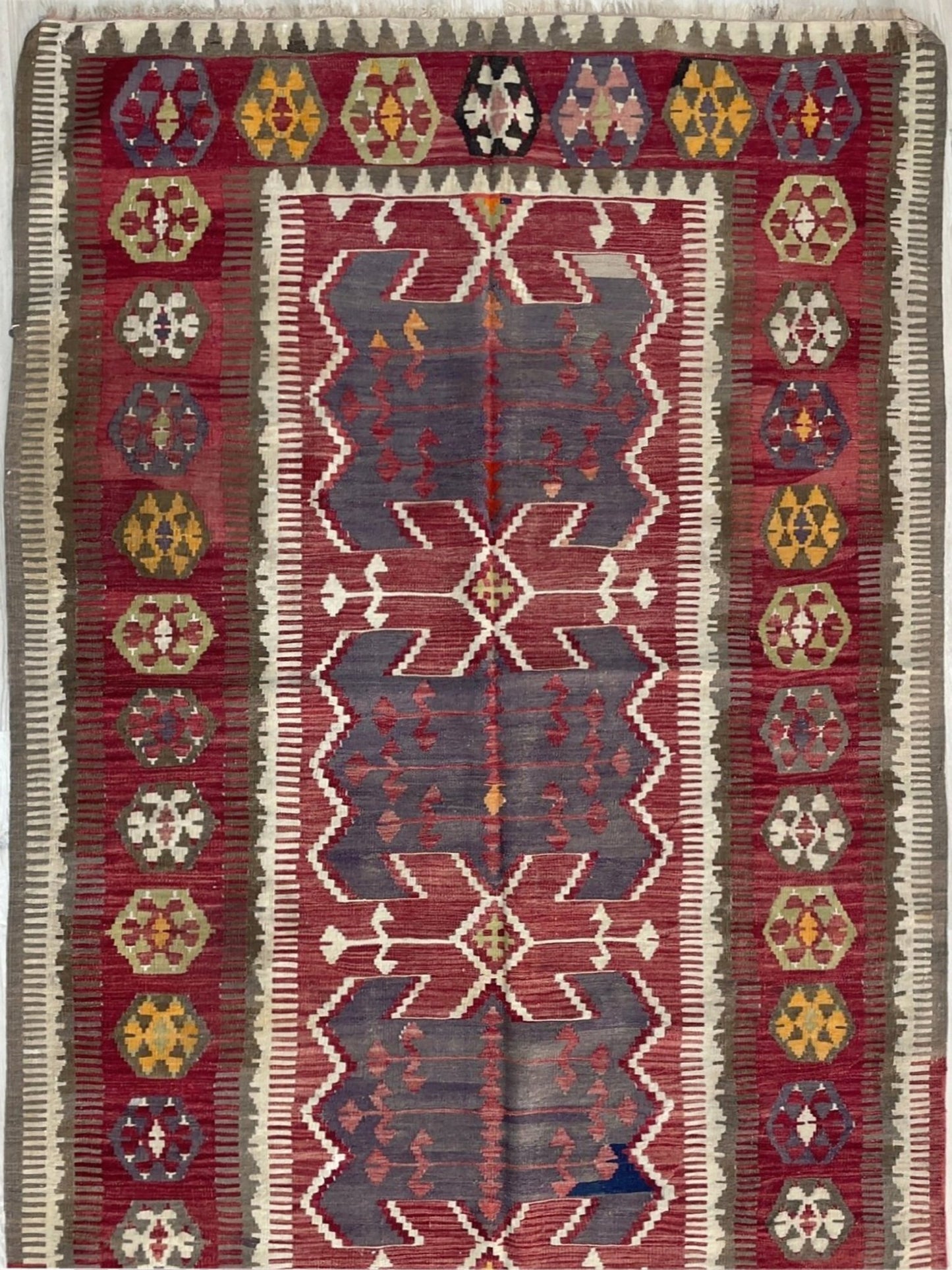 Konya Obruk Kilim • Semi-antique Runner Rug (4'x12'11")
