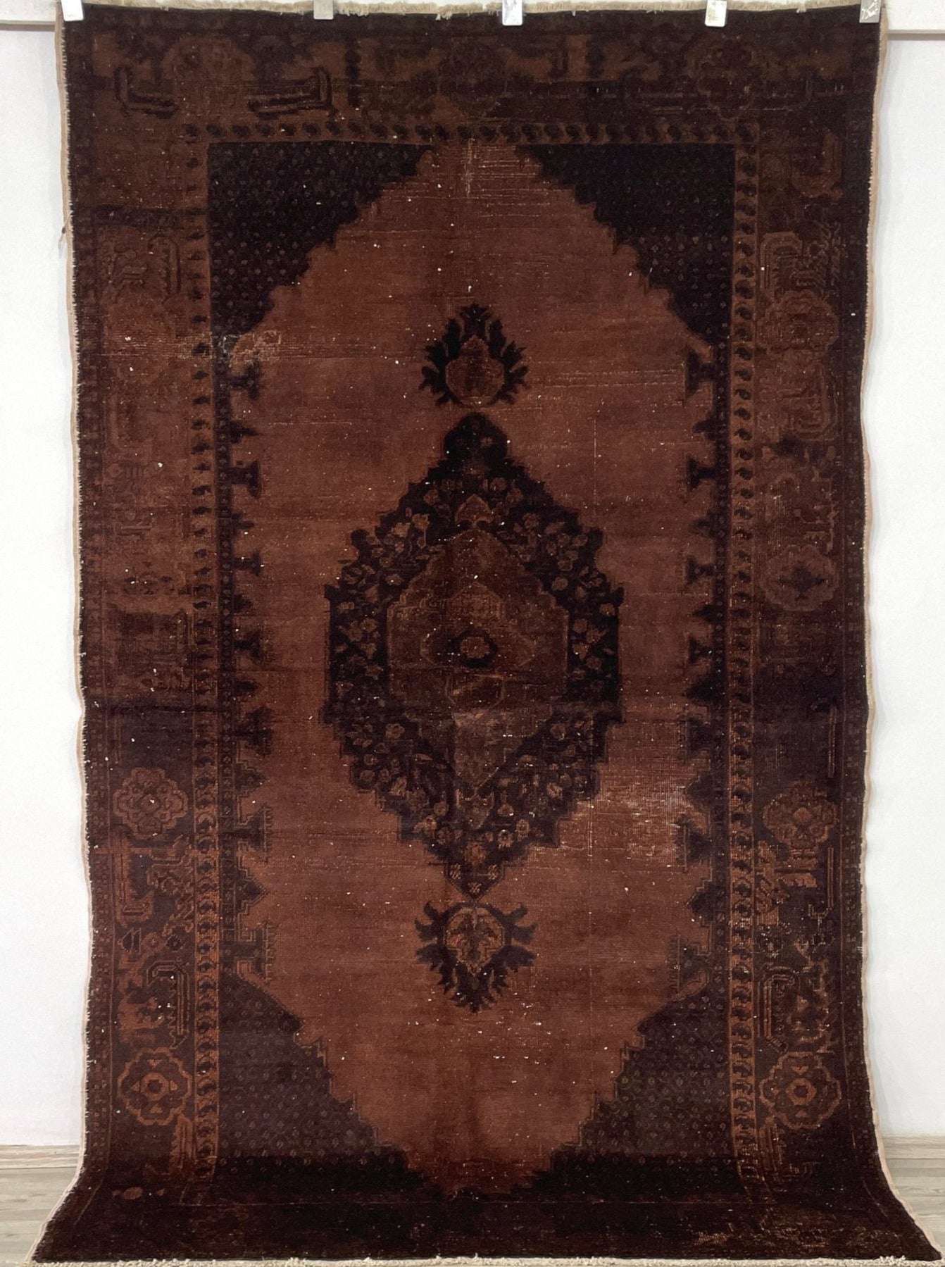 brown earth tones small turkish modernized rug san francisco bay area palo alto berkeley east bay walnut creek