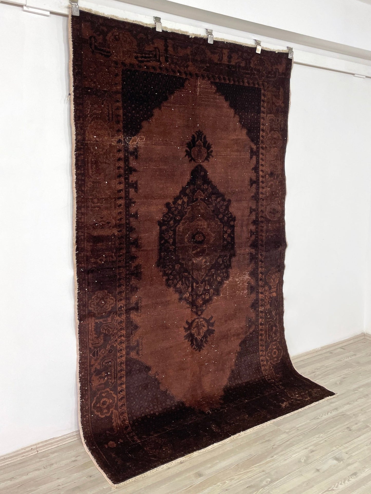 brown earth tones small turkish modernized rug san francisco bay area palo alto berkeley east bay walnut creek