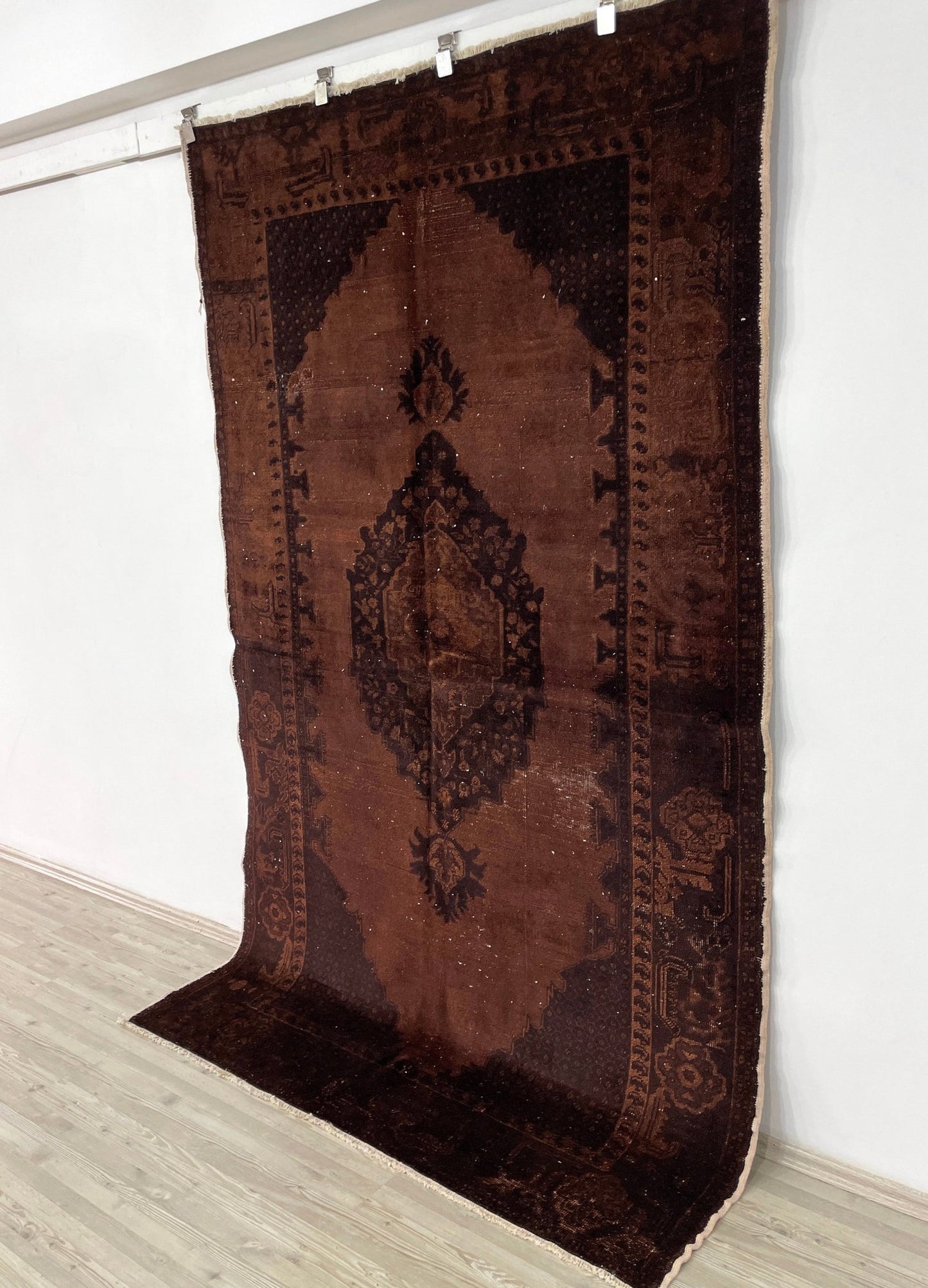 brown earth tones small turkish modernized rug san francisco bay area palo alto berkeley east bay walnut creek