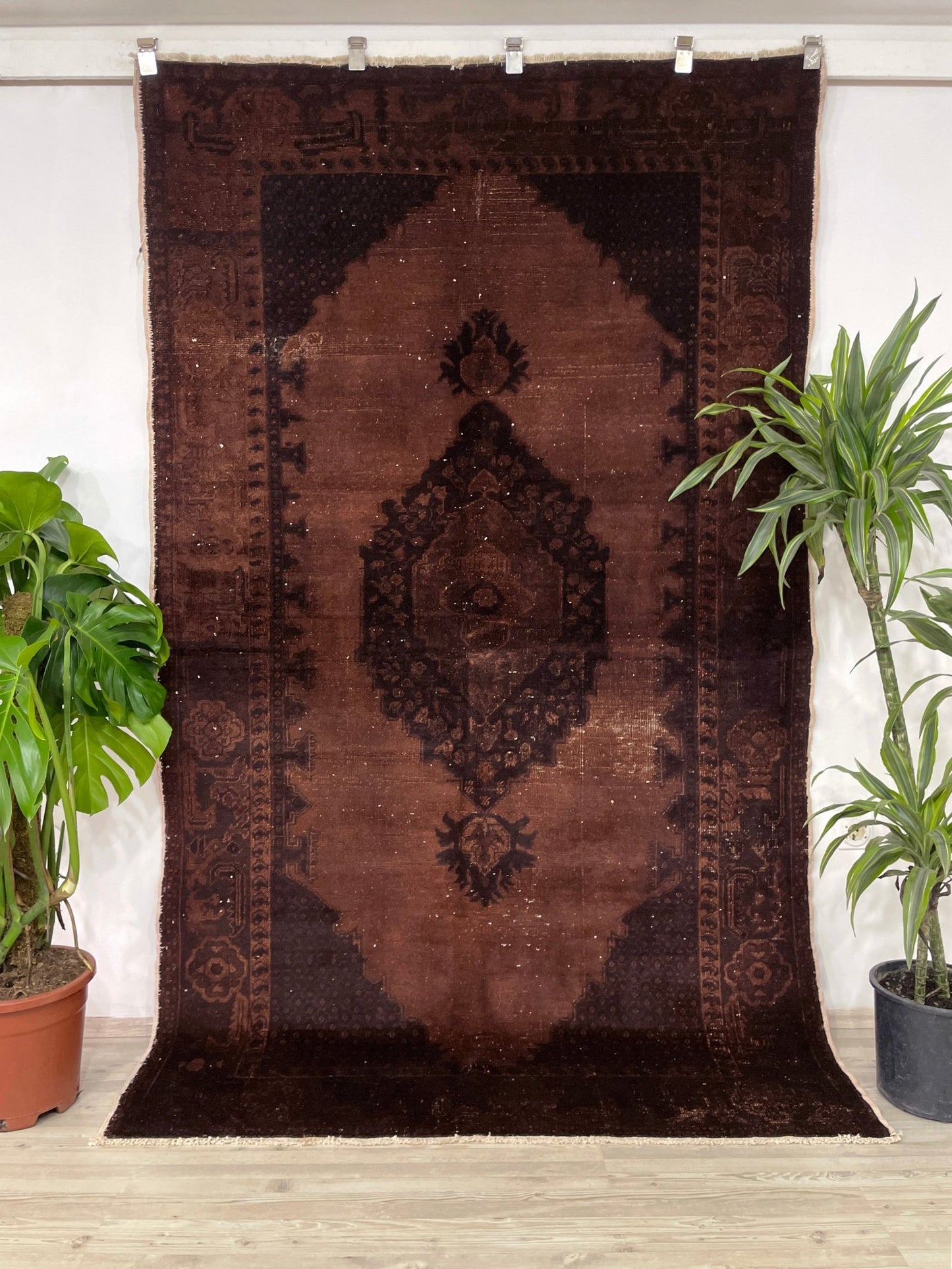 brown earth tones small turkish modernized rug san francisco bay area palo alto berkeley east bay walnut creek