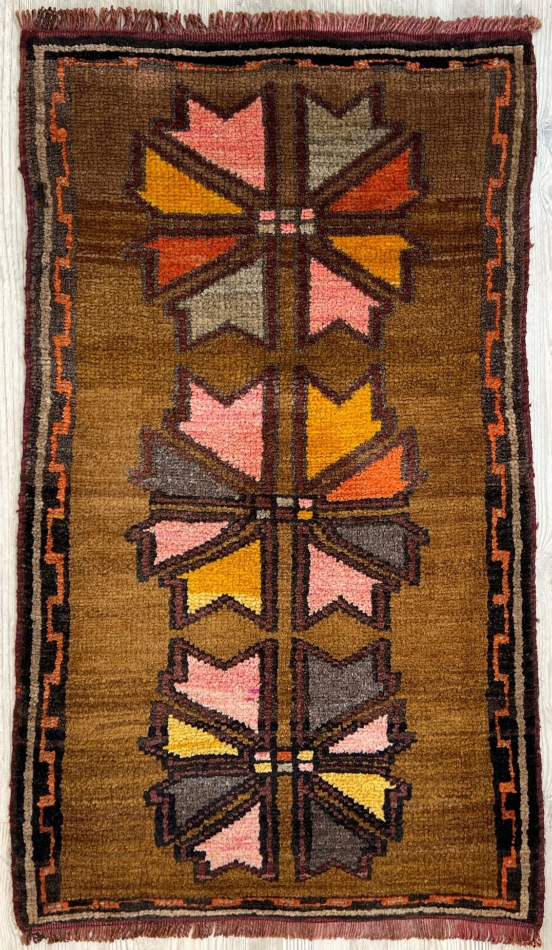 Turkish mini rug. Handmade wool small rug doormat bath mat. Turkish rug shop san francisco bay area.