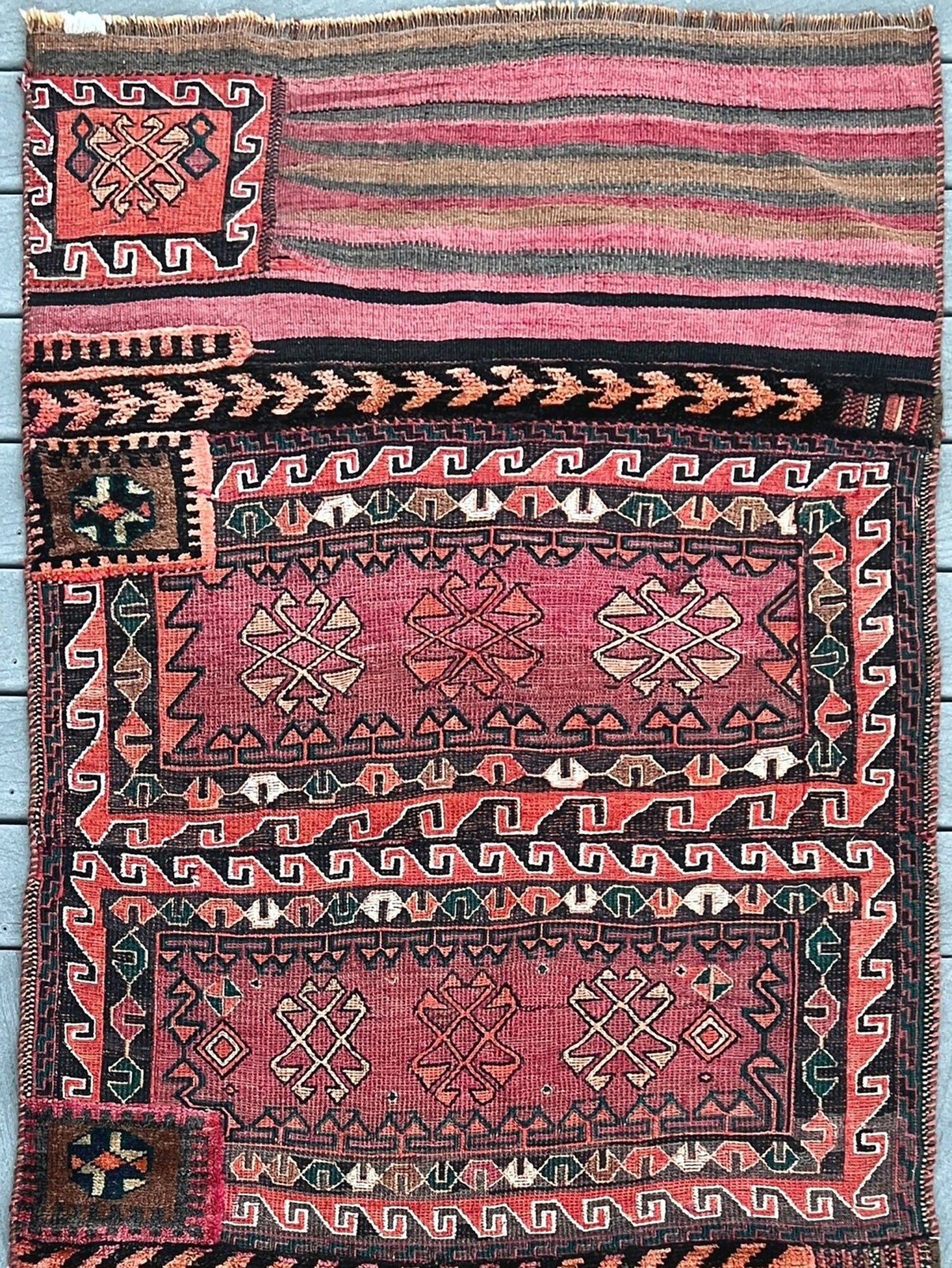 Bakhtiari Saddle Bag (Khorjin) • Vintage Oriental Runner Rug (3'3"x6')