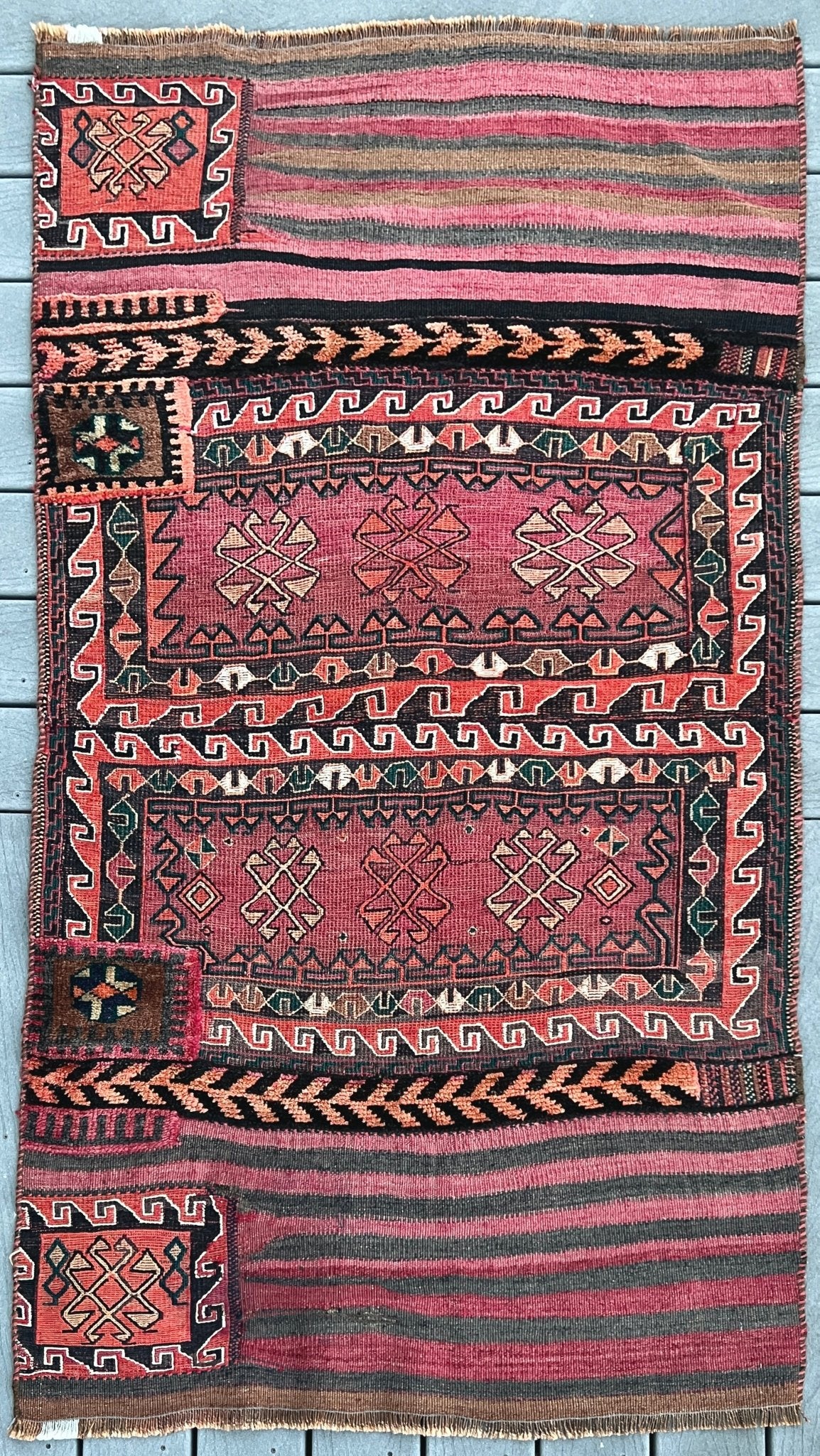 Persian rug Bakhtiari saddle bag runner. Oriental rug store san francisco bay area. Vintage rug shop palo alto berkeley.