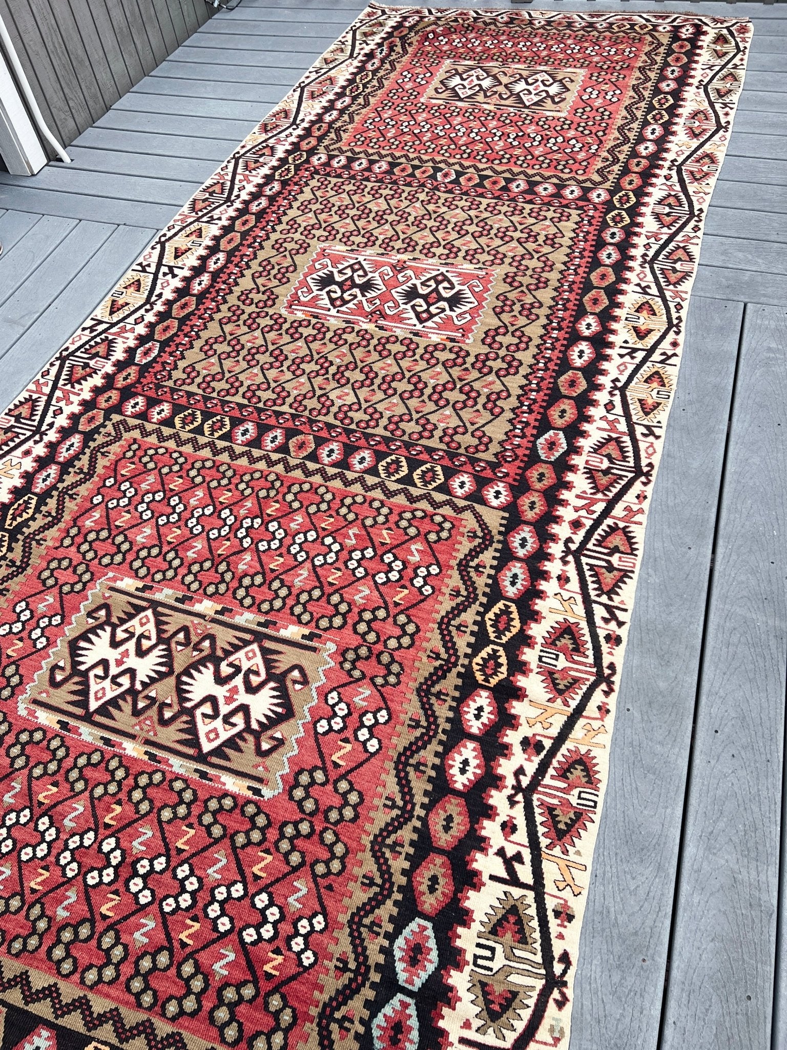 Kayseri antique wide runner vintage turkish kilim rug shop san francisco bay area. Buy handmade wool Oriental rug online