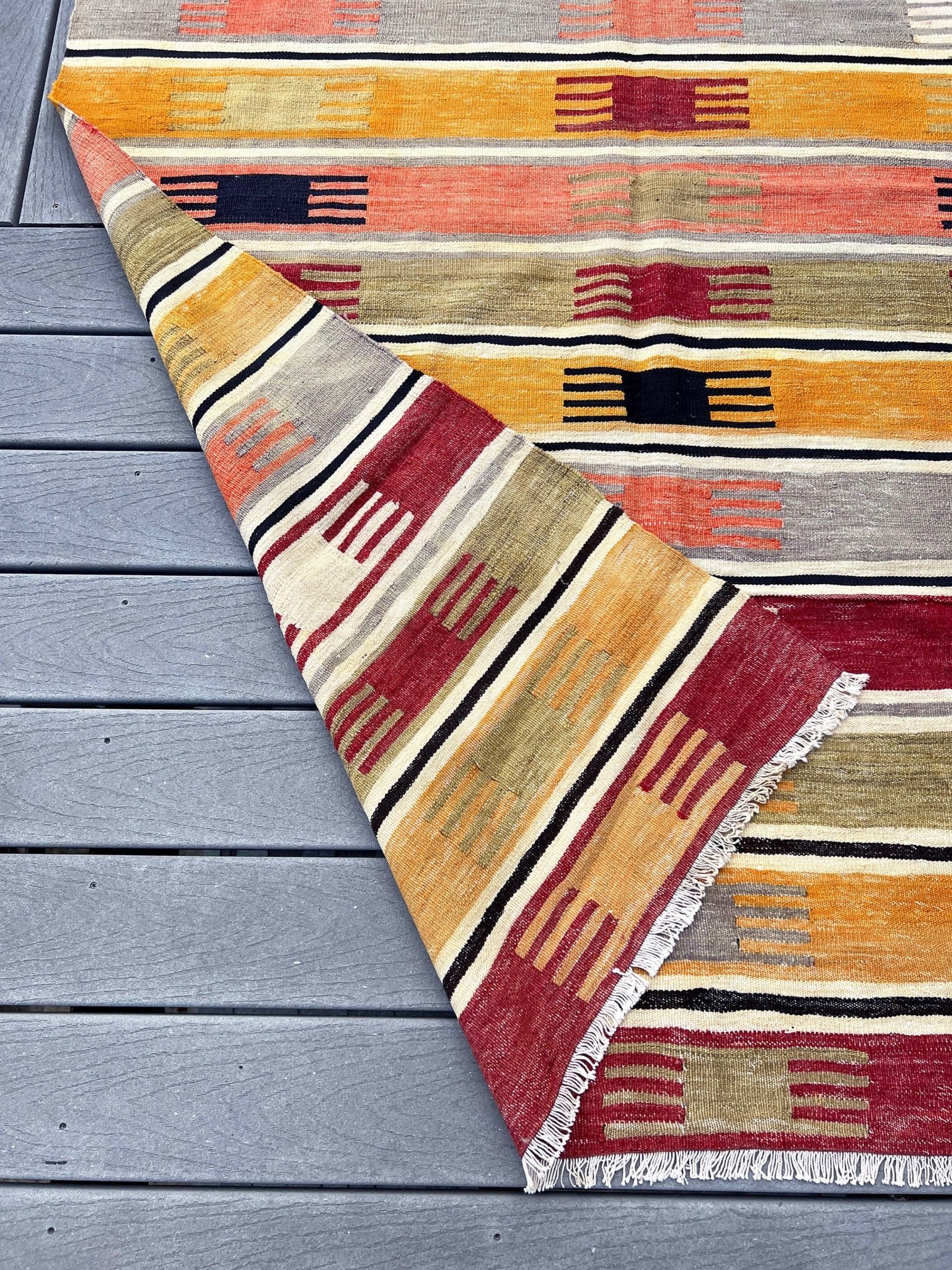 Navajo Striped handmade wool Vintage Turkish Kilim Rug shop Berkeley, San francisco bay area. Oriental Rug store buy online