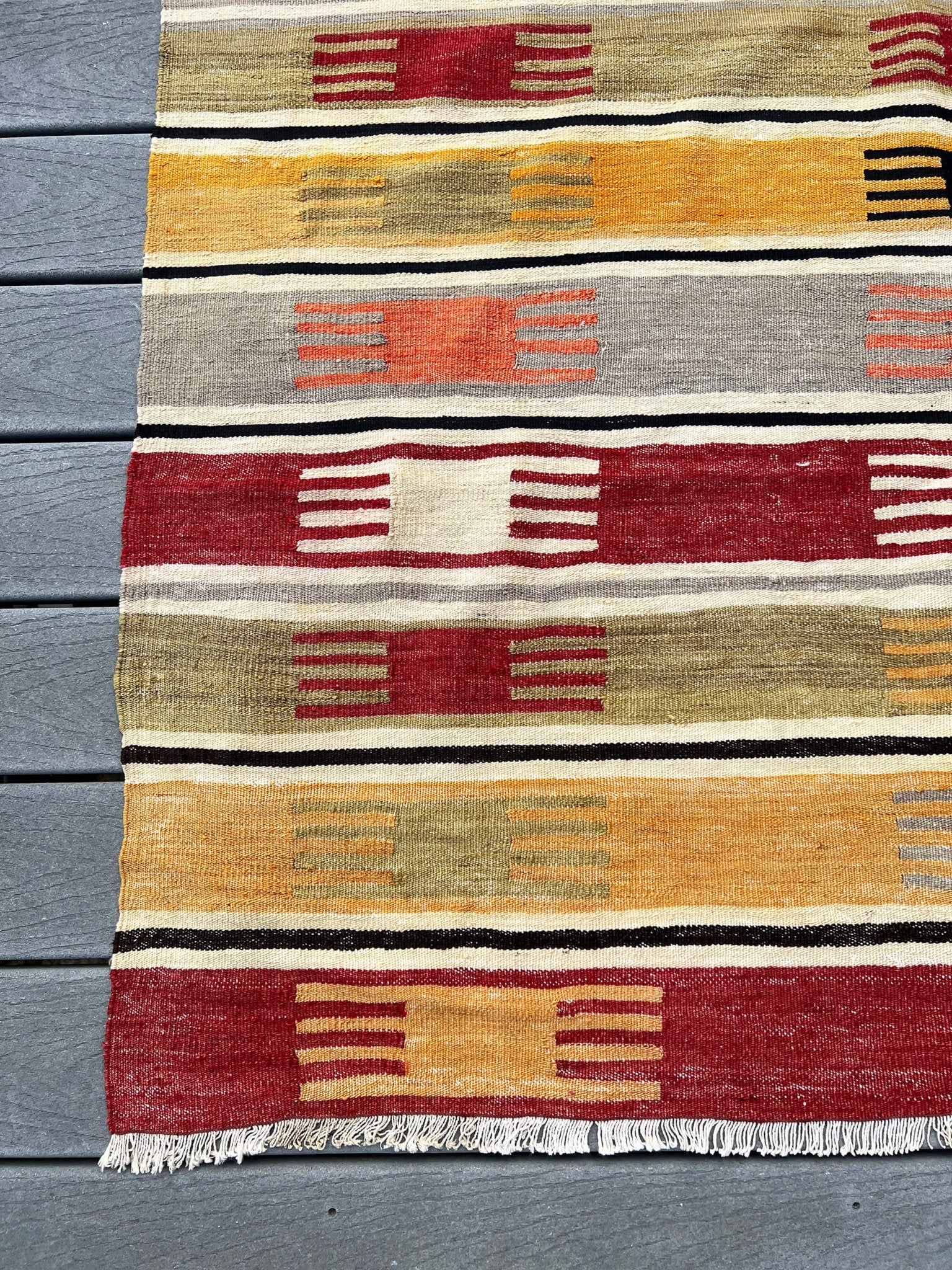 Navajo Striped handmade wool Vintage Turkish Kilim Rug shop Berkeley, San francisco bay area. Oriental Rug store buy online