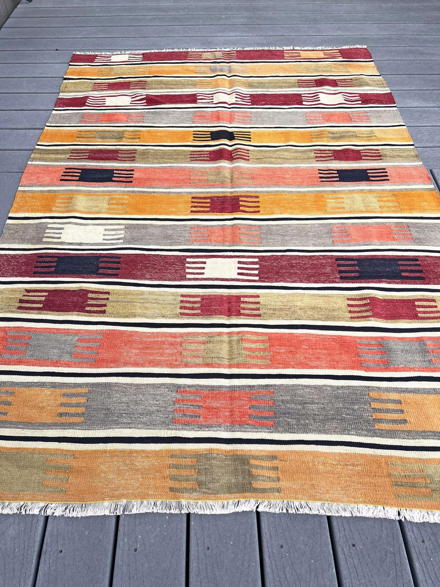 Navajo Striped handmade wool Vintage Turkish Kilim Rug shop Berkeley, San francisco bay area. Oriental Rug store buy online