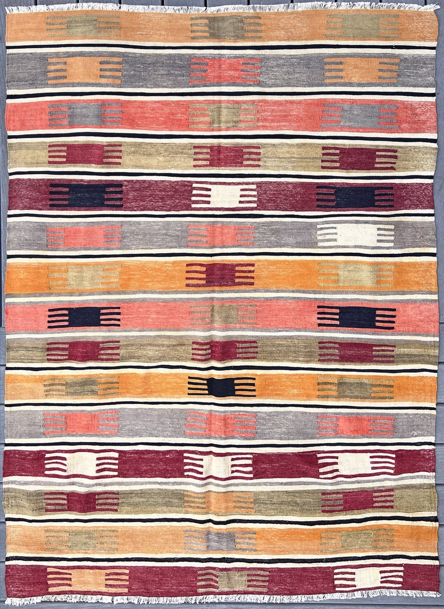 Navajo Striped handmade wool Vintage Turkish Kilim Rug shop Berkeley, San francisco bay area. Oriental Rug store buy online