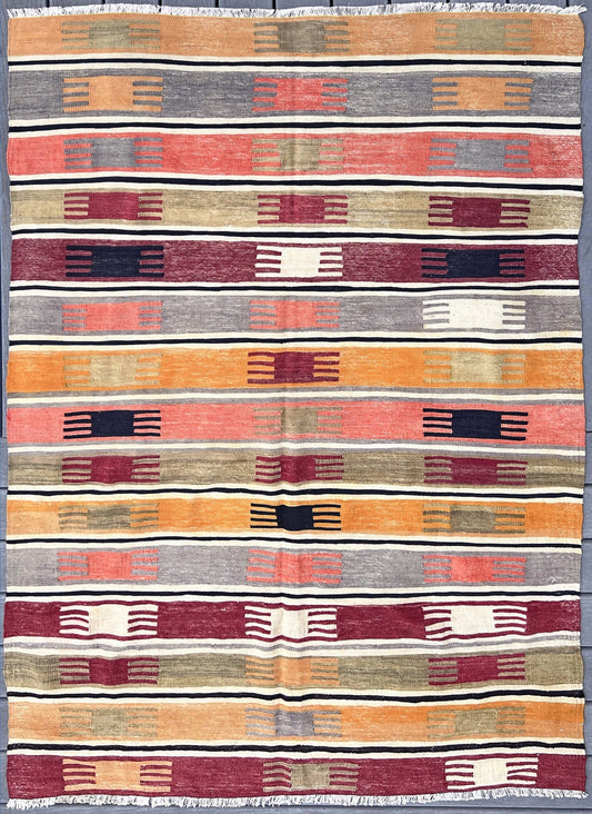 Navajo Striped handmade wool Vintage Turkish Kilim Rug shop Berkeley, San francisco bay area. Oriental Rug store buy online