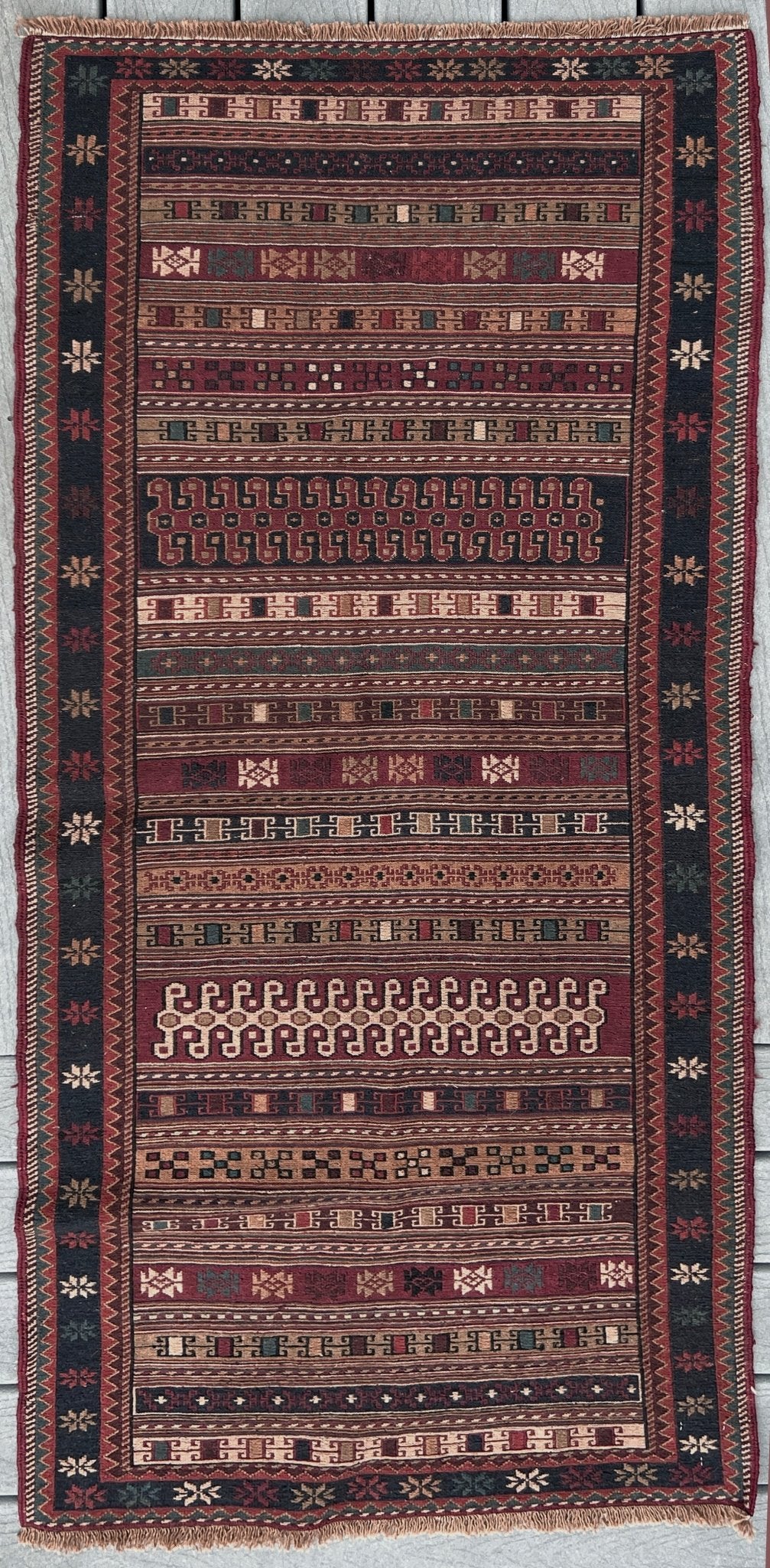 Rahrah Soumak Small Persian Runner Rug. Oriental Rug shop San Francisco Bay Area. Buy handmade rug online free shipping