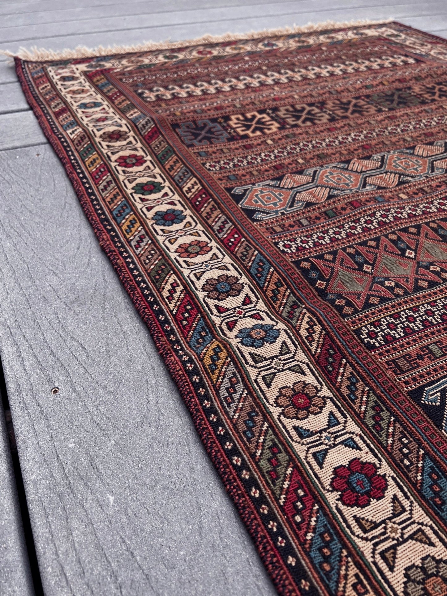 Rahrah Soumak Small Persian Runner Rug. Oriental Rug shop San Francisco Bay Area. Buy handmade rug online free shipping