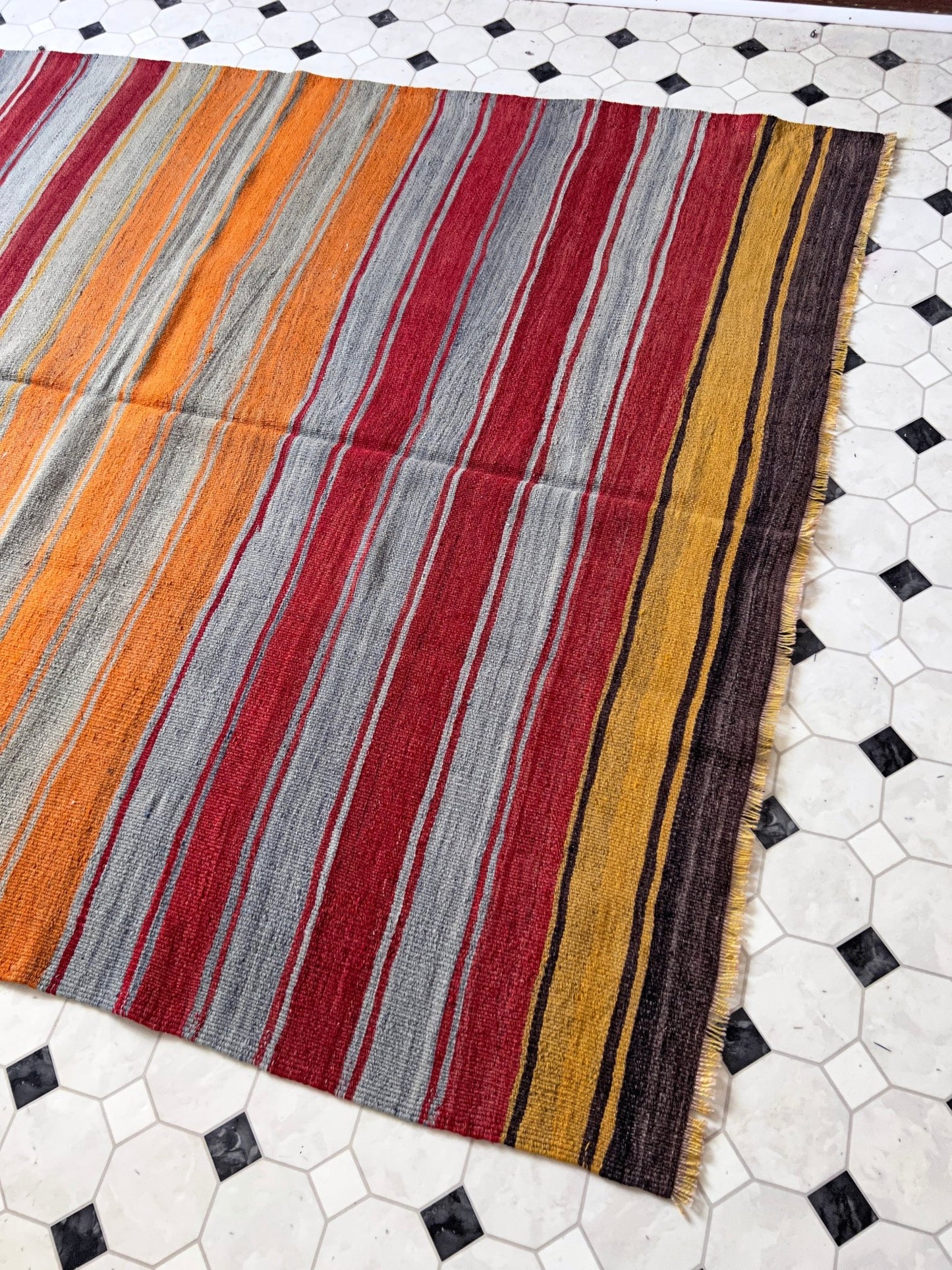 Navajo Striped handmade wool Vintage Turkish Kilim Rug shop Berkeley, San francisco bay area. Oriental Rug store buy online