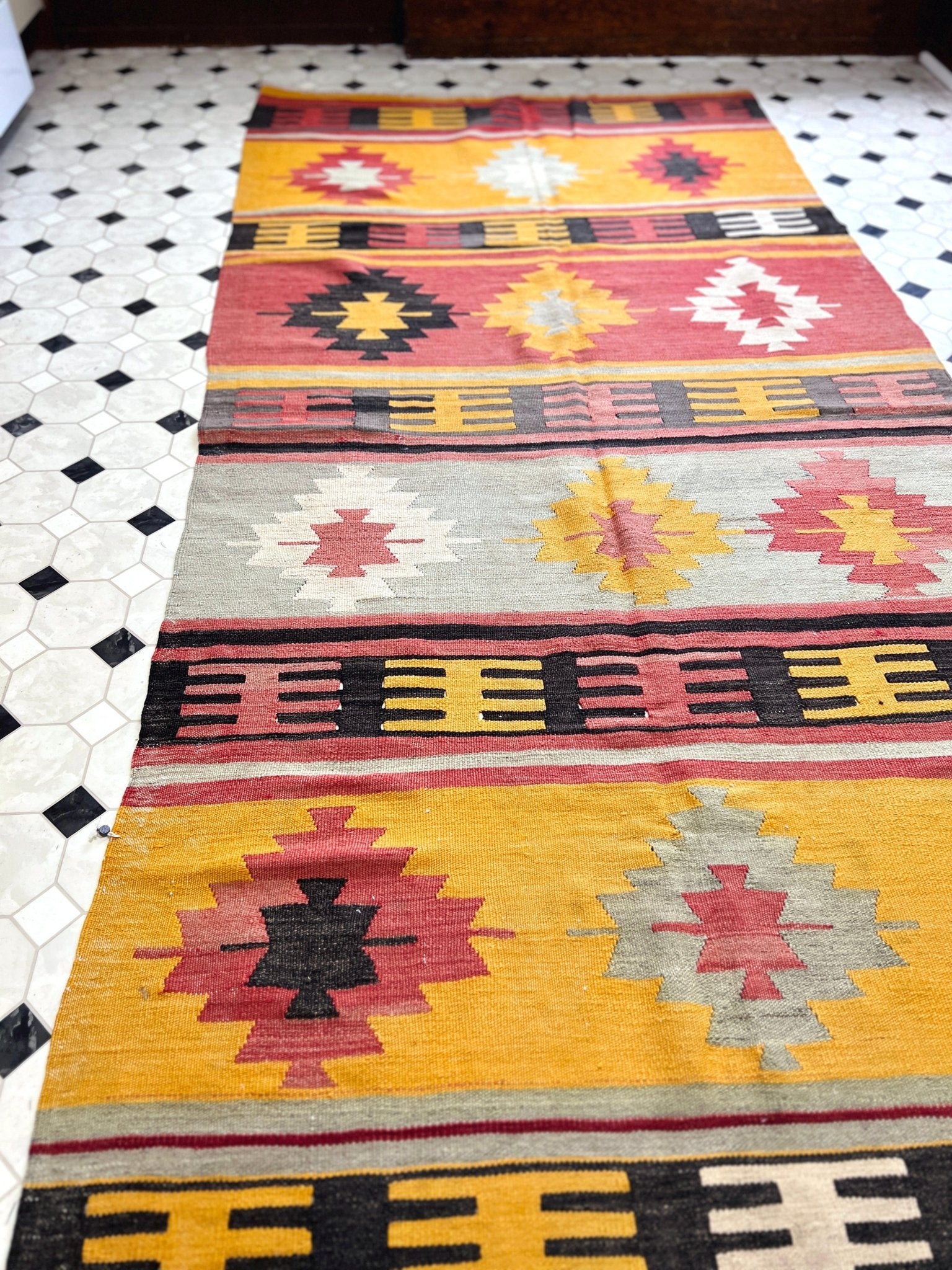 Navajo Vintage Turkish Runner wool Rug. Oriental rug shop Berkeley Palo Alto Los Atos Vintage rug shop san francisco bay area