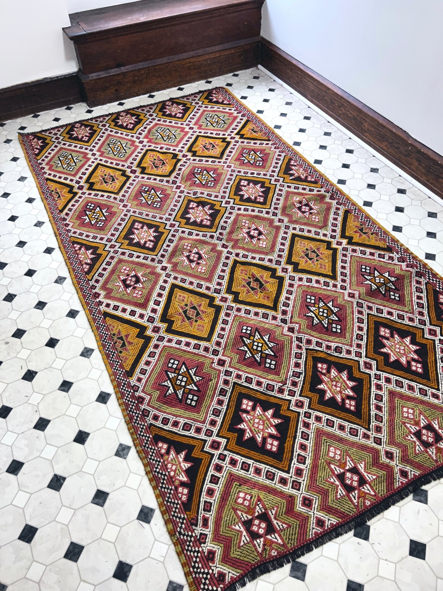 Anamur turkish Zili Wide runner kilim rug store san francisco san mateo palo alto berkeley. Oriental rug shop.