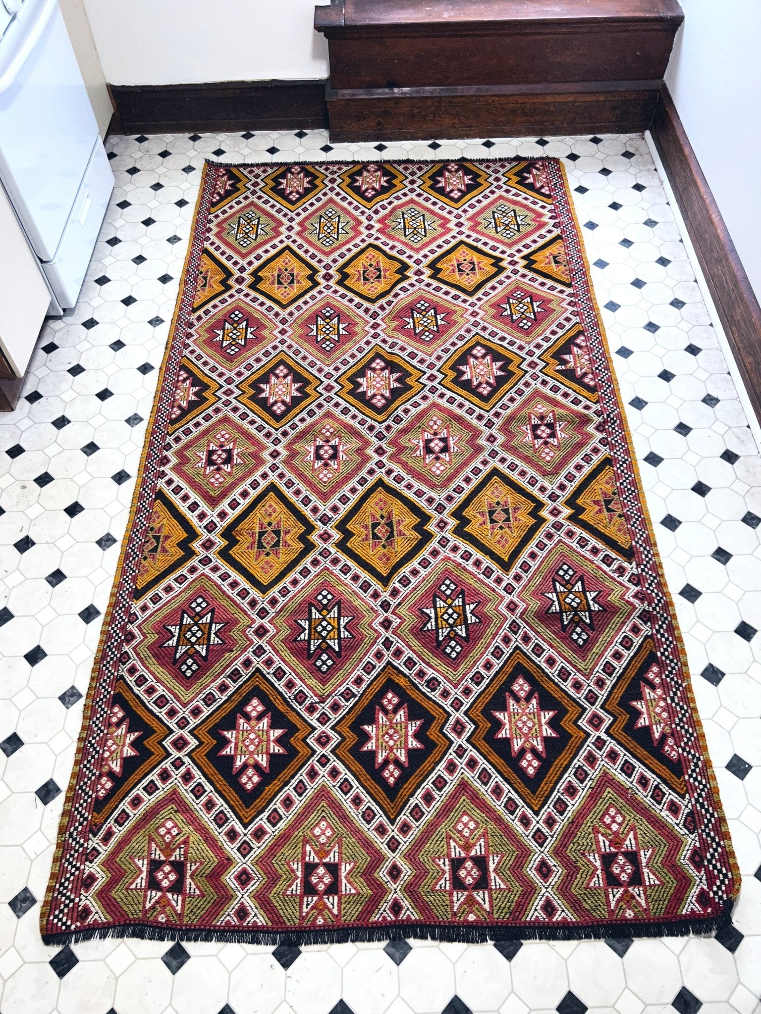 Anamur turkish Zili Wide runner kilim rug store san francisco san mateo palo alto berkeley. Oriental rug shop.