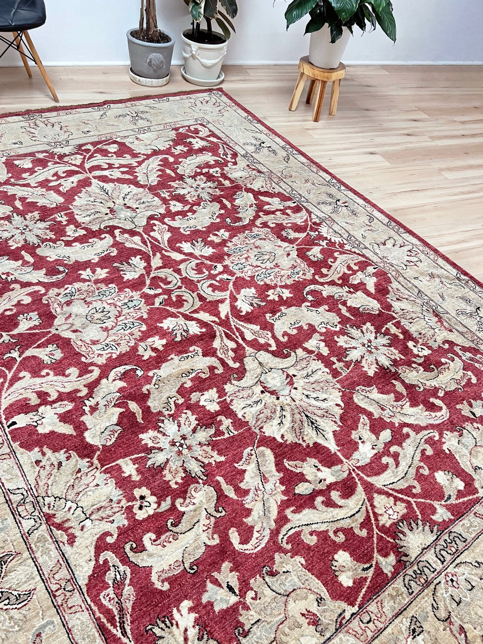 floral Large 8x10 wool handmade rug for living room, bedroom, office, dining. Oriental rug store san francisco bay area