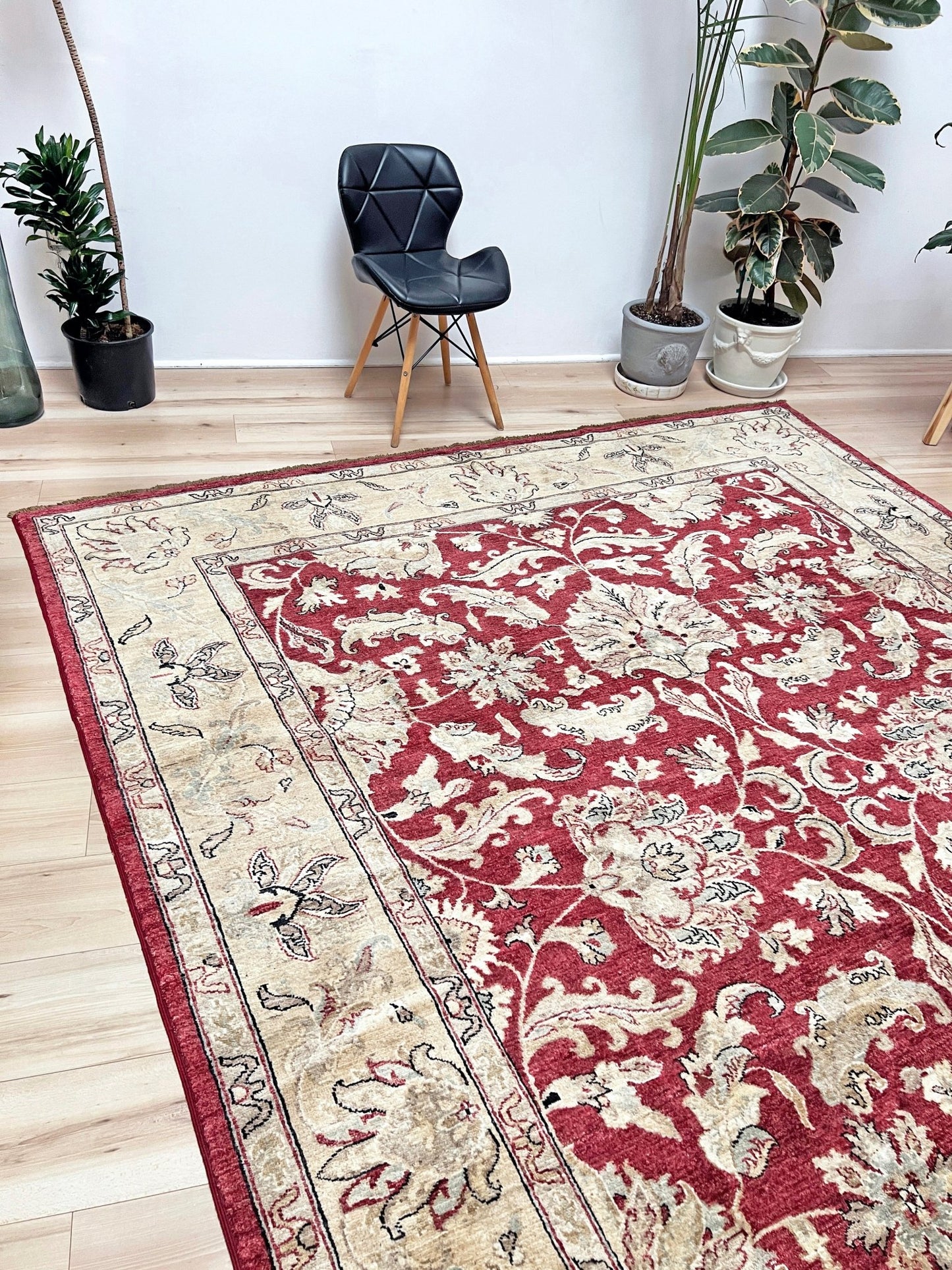 floral Large 8x10 wool handmade rug for living room, bedroom, office, dining. Oriental rug store san francisco bay area