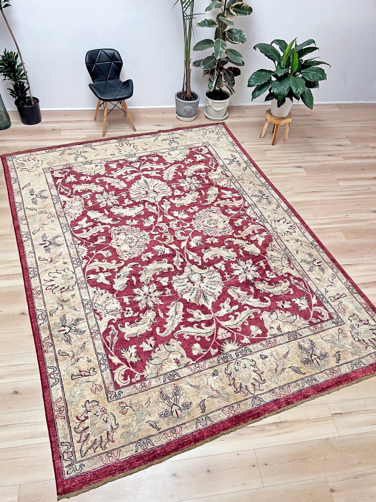 floral Large 8x10 wool handmade rug for living room, bedroom, office, dining. Oriental rug store san francisco bay area