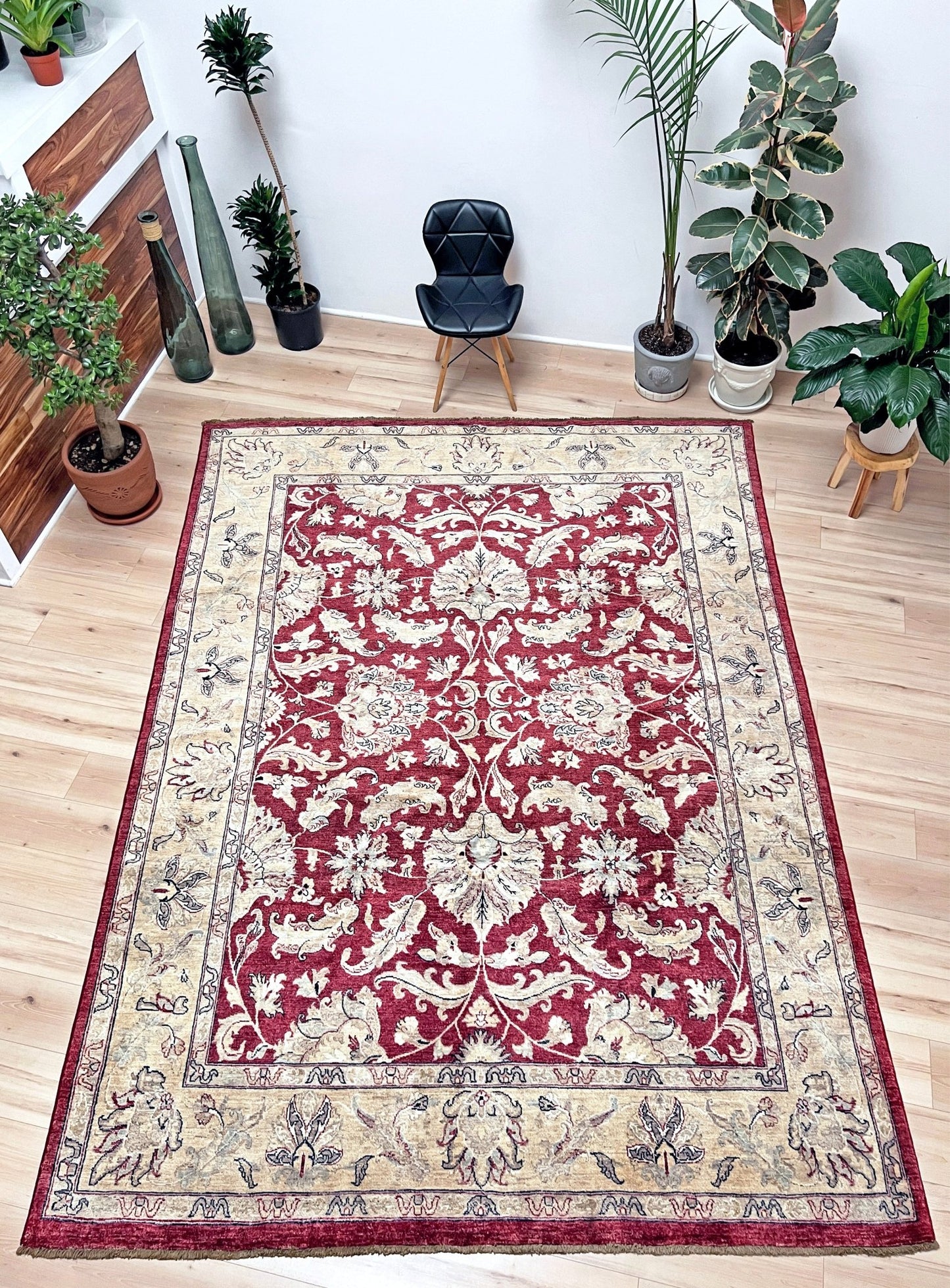 floral Large 8x10 wool handmade rug for living room, bedroom, office, dining. Oriental rug store san francisco bay area