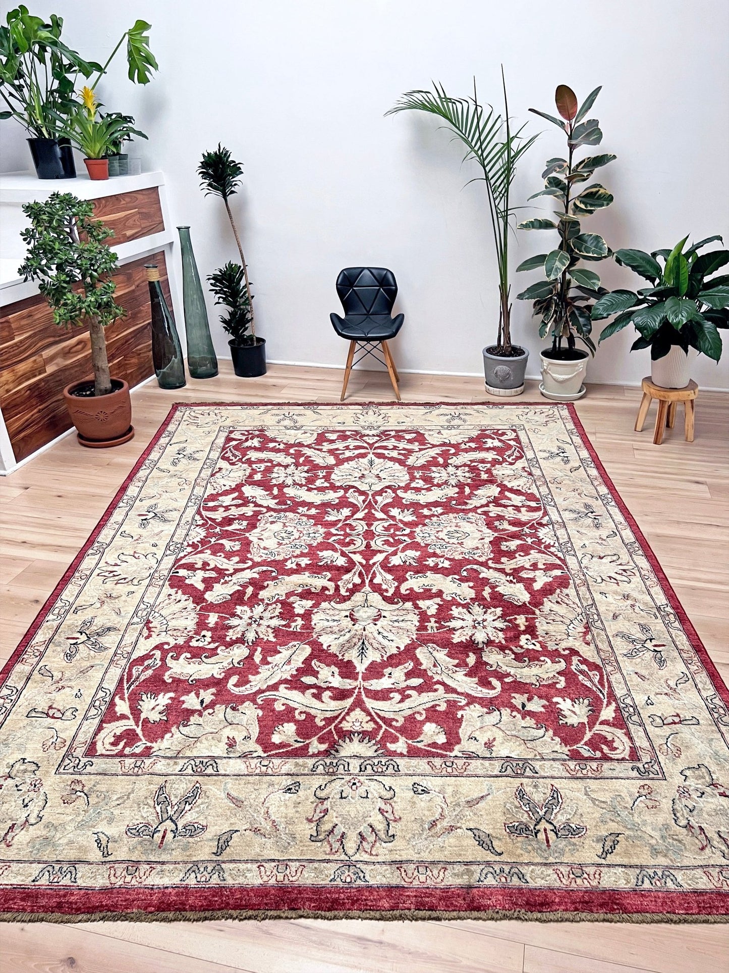 floral Large 8x10 wool handmade rug for living room, bedroom, office, dining. Oriental rug store san francisco bay area