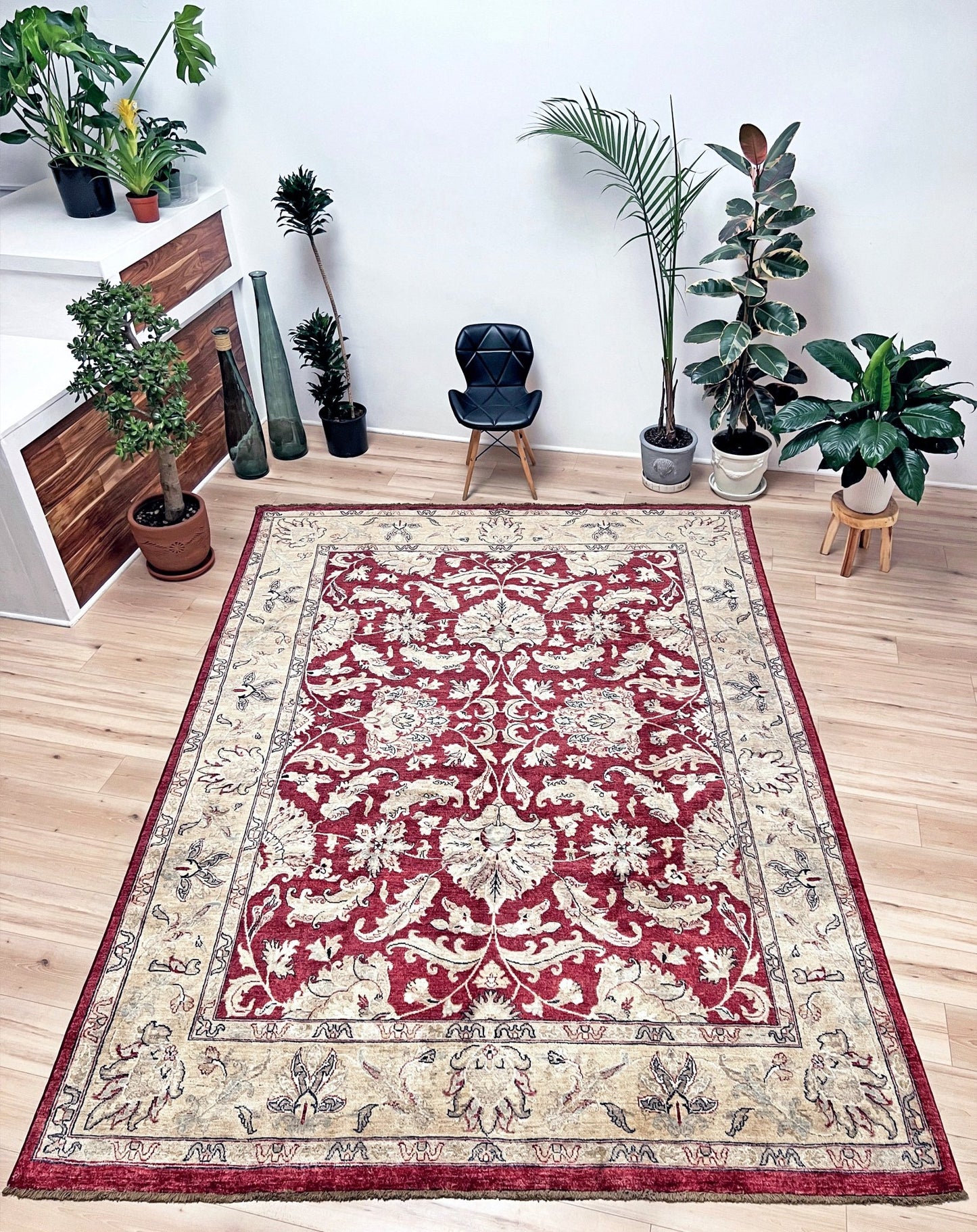 floral Large 8x10 wool handmade rug for living room, bedroom, office, dining. Oriental rug store san francisco bay area