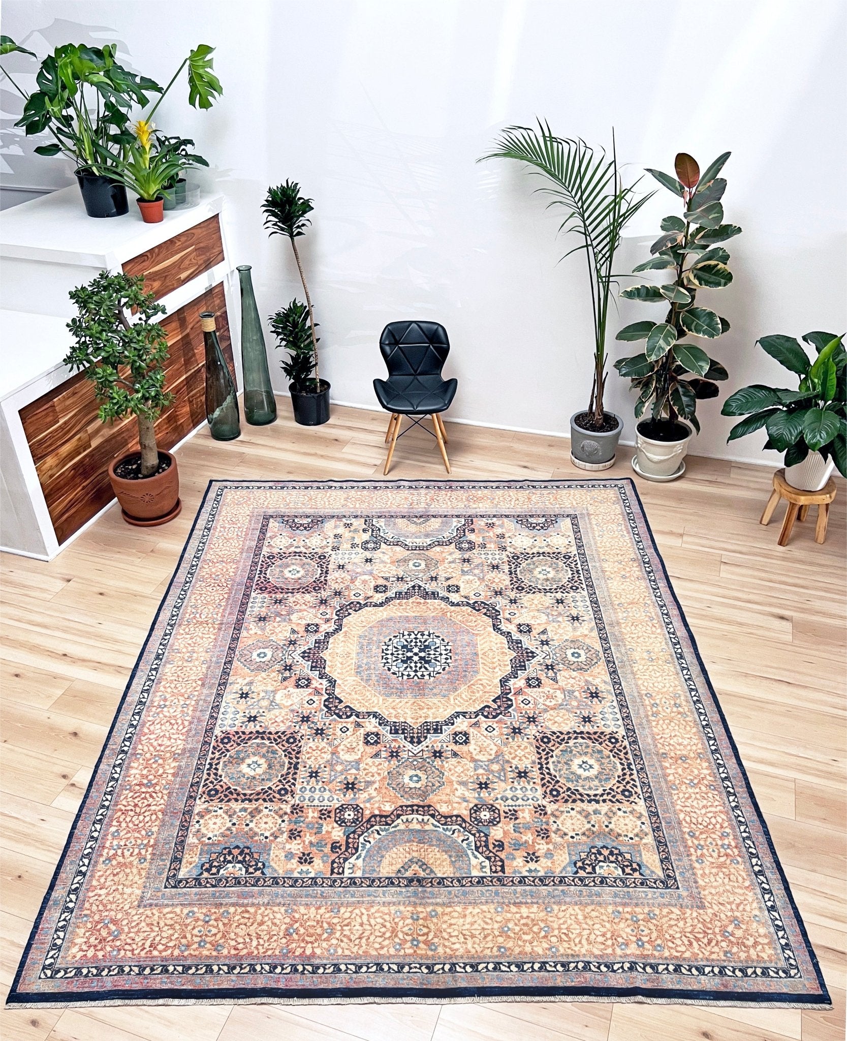 large handmade mamluk rug. Oriental rug shop san francisco bay area. Buy wool carpet online free shipping USA Canada.