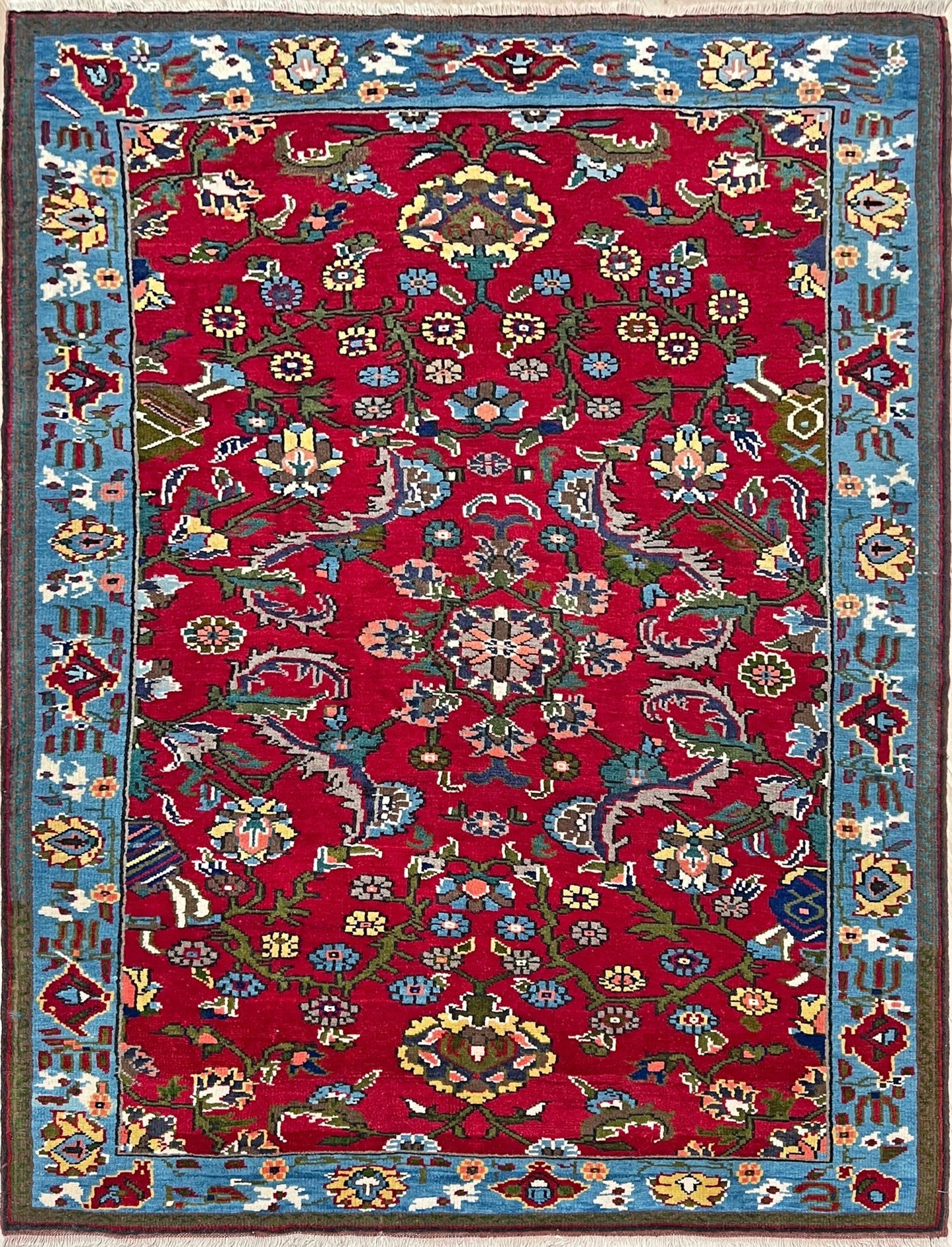 Red blue vintage rug shop san francisco bay area. Turkish rug store. Small Handmade wool rug shop palo alto.