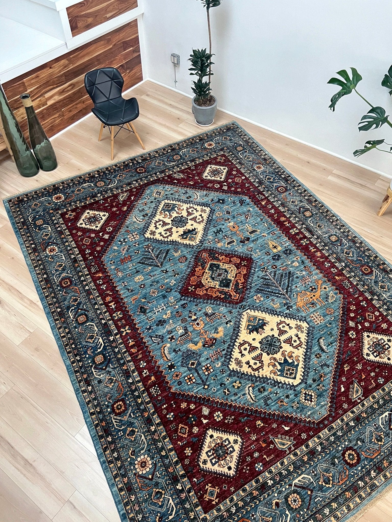 Serapi handmade contemporary rug. Wool tribal oriental rug shop san francisco bay area. Buy handmade rug near me.