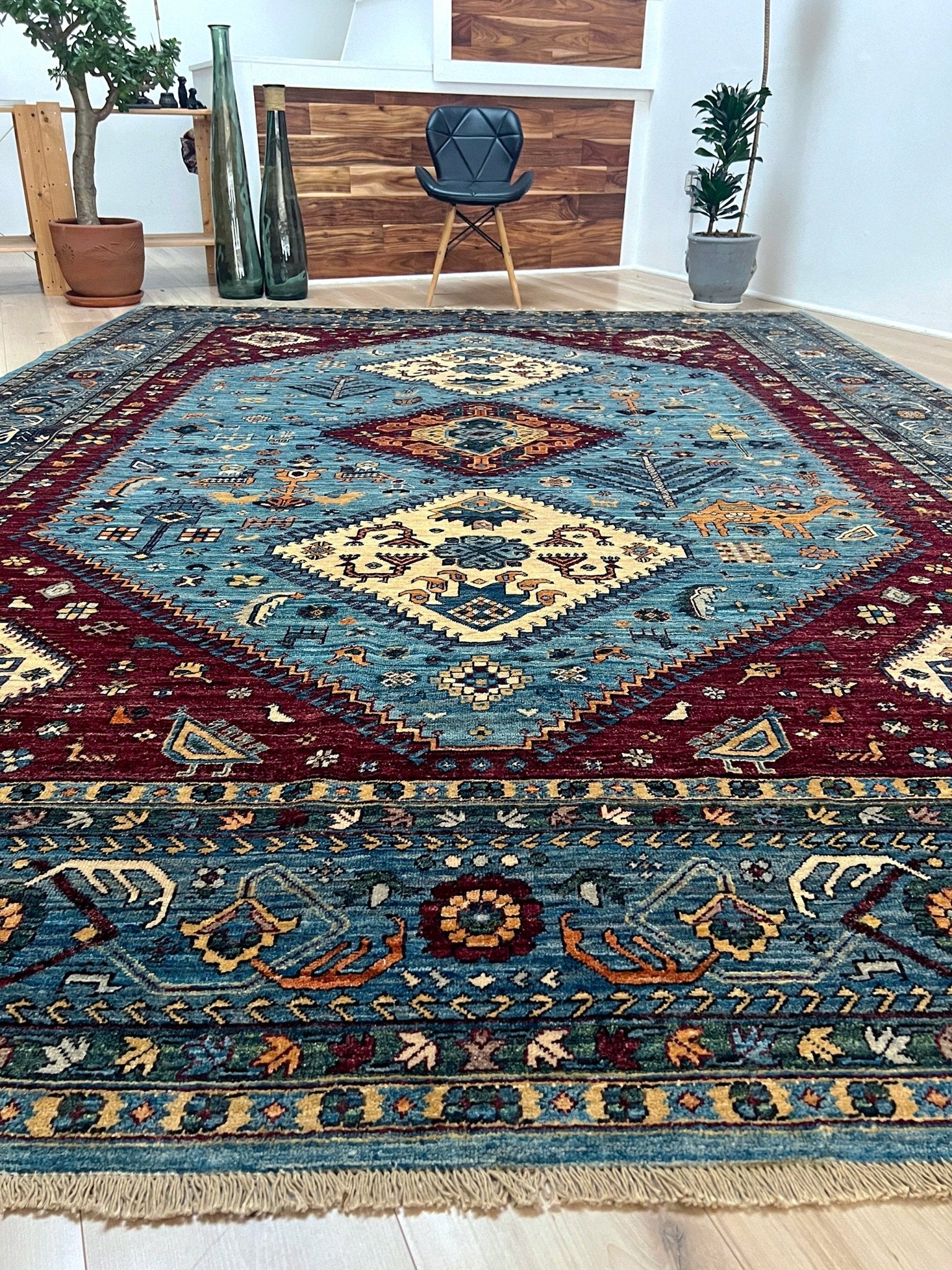 Serapi handmade contemporary rug. Wool tribal oriental rug shop san francisco bay area. Buy handmade rug near me.